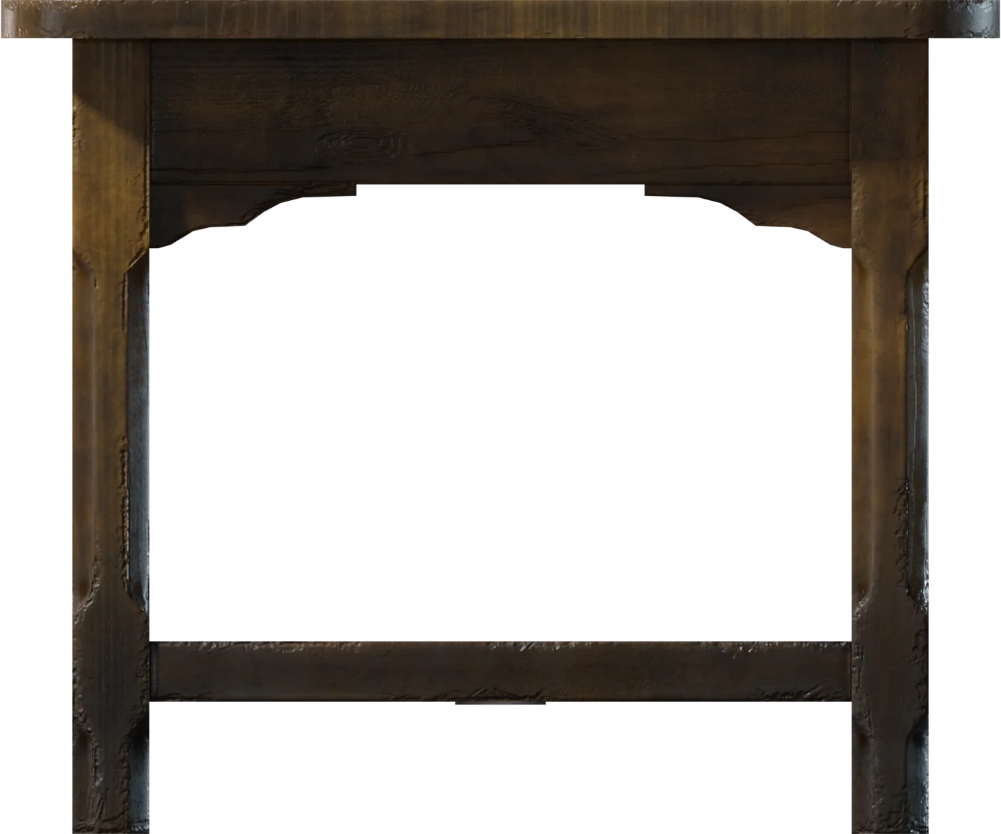 Rustic Wooden Dining Bench, 3D model preview 3