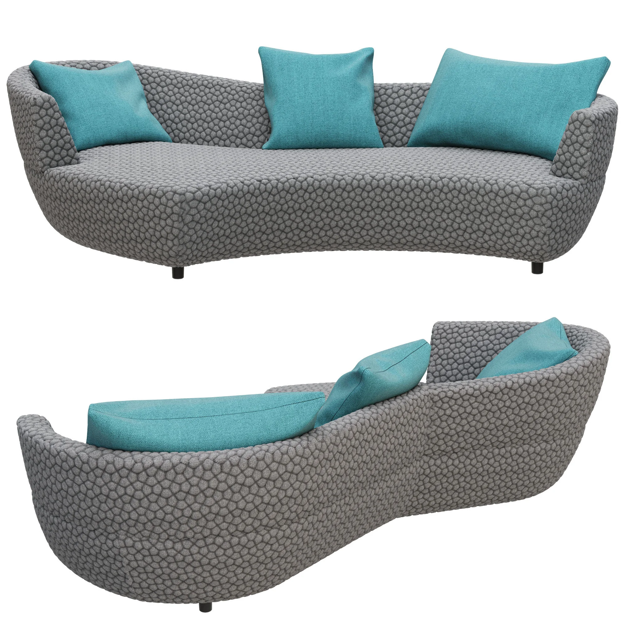 Roche Bobois DIGITAL LARGE ROUND 3 SEAT SOFA — 3D model preview 8