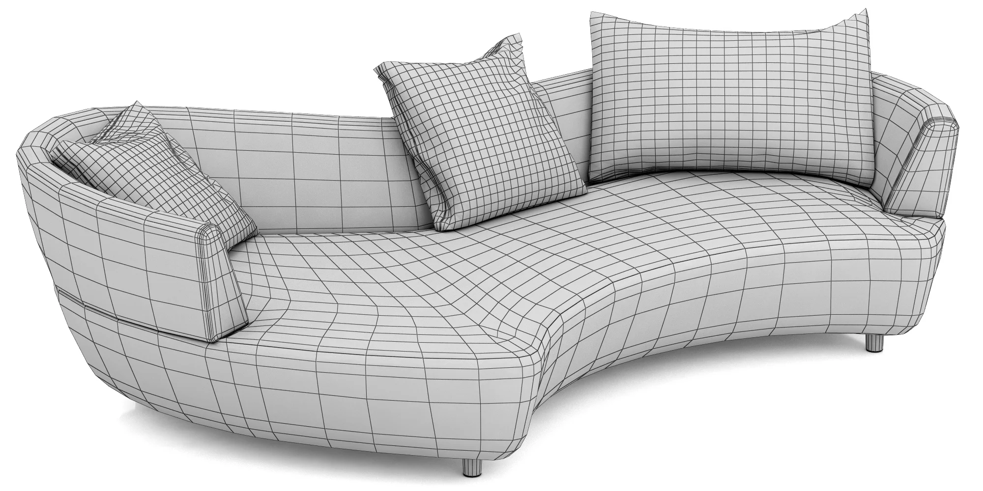 Roche Bobois DIGITAL LARGE ROUND 3 SEAT SOFA — 3D model preview 9