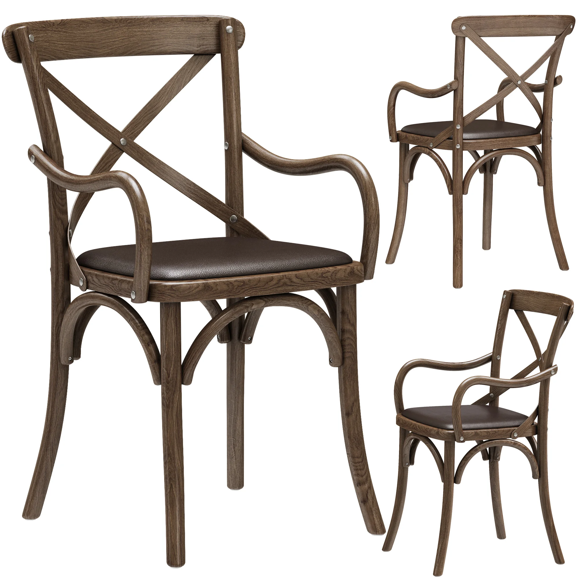 Restoration Hardware Madeleine Leather Armchair — 3D model preview 2
