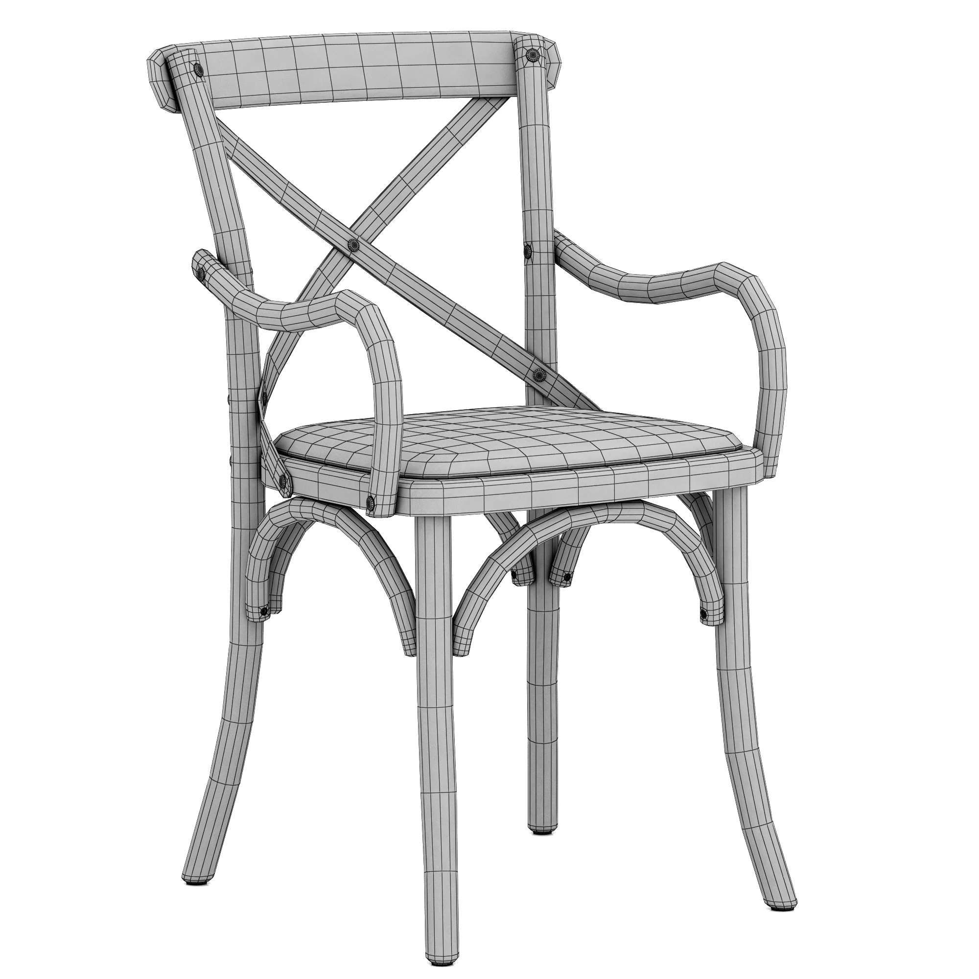 Restoration Hardware Madeleine Leather Armchair — 3D model preview 8