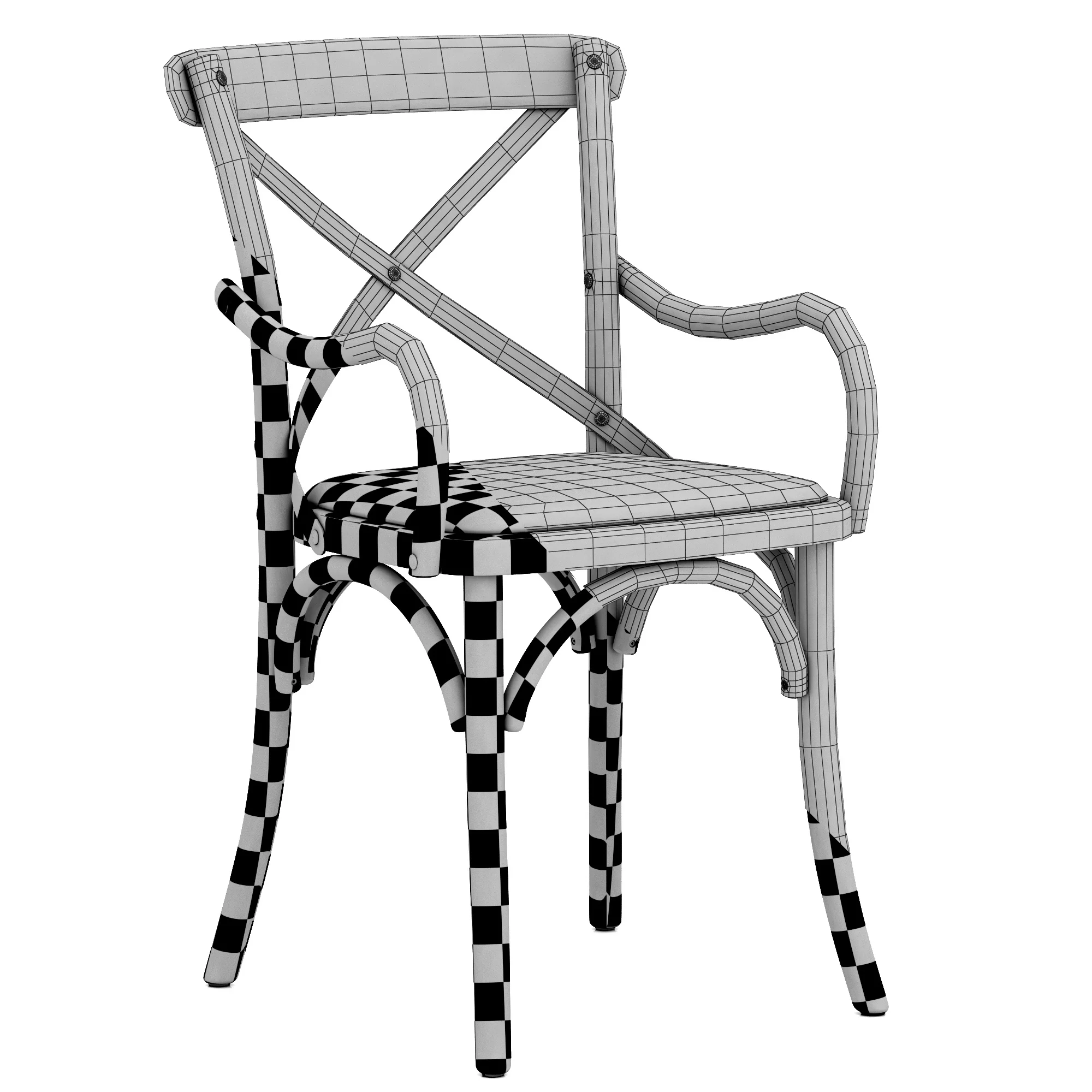 Restoration Hardware Madeleine Leather Armchair — 3D model preview 9