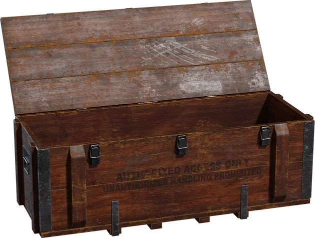 Military Wooden Crate with Metal Hardware – Open Lid, 3D model preview 5