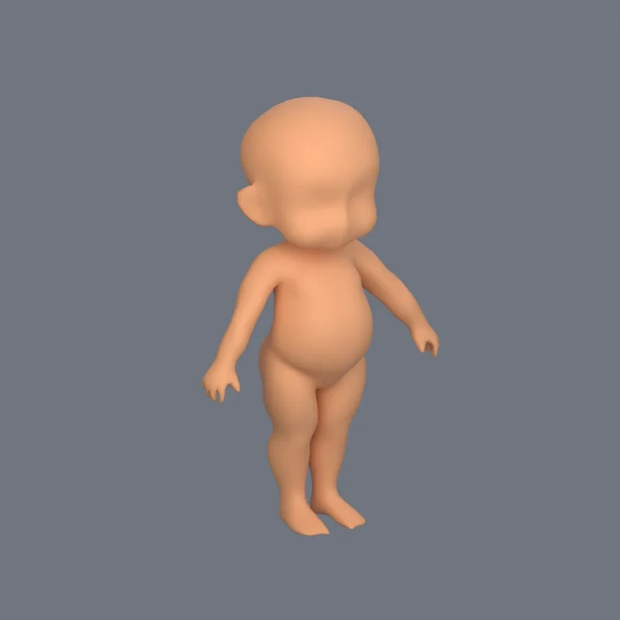 Basemesh Child 4, 3D model preview 2