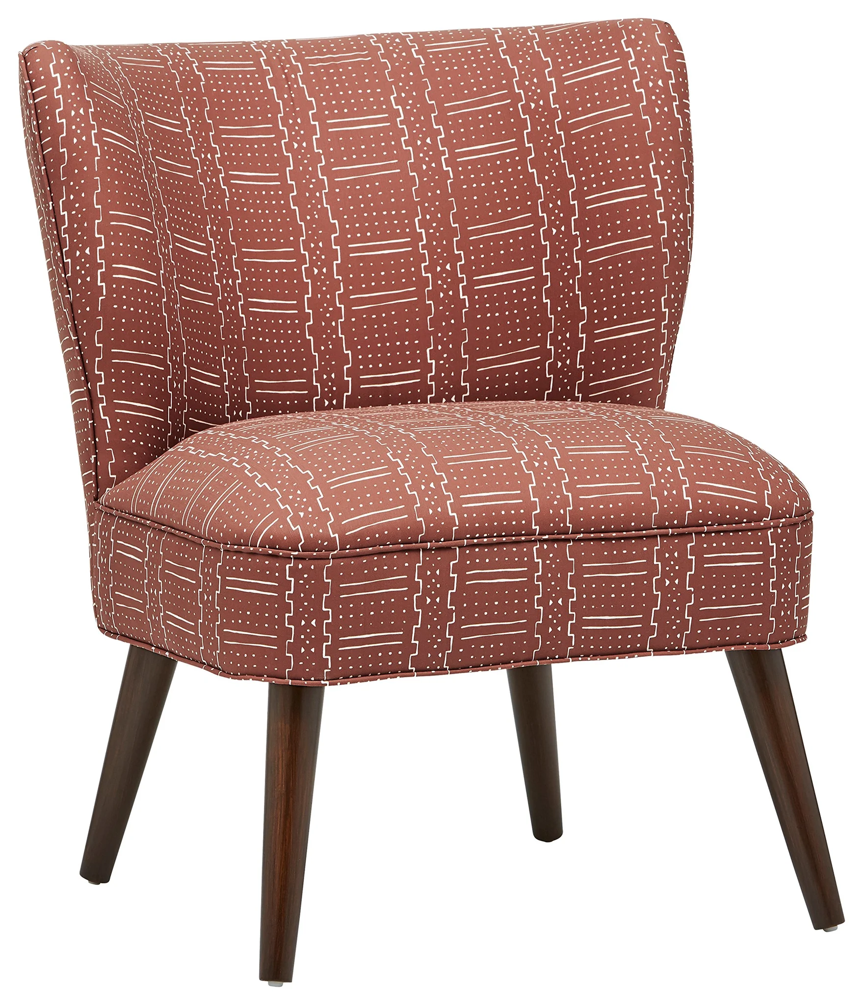 Mid-Century Modern Accent Chair with Patterned Upholstery