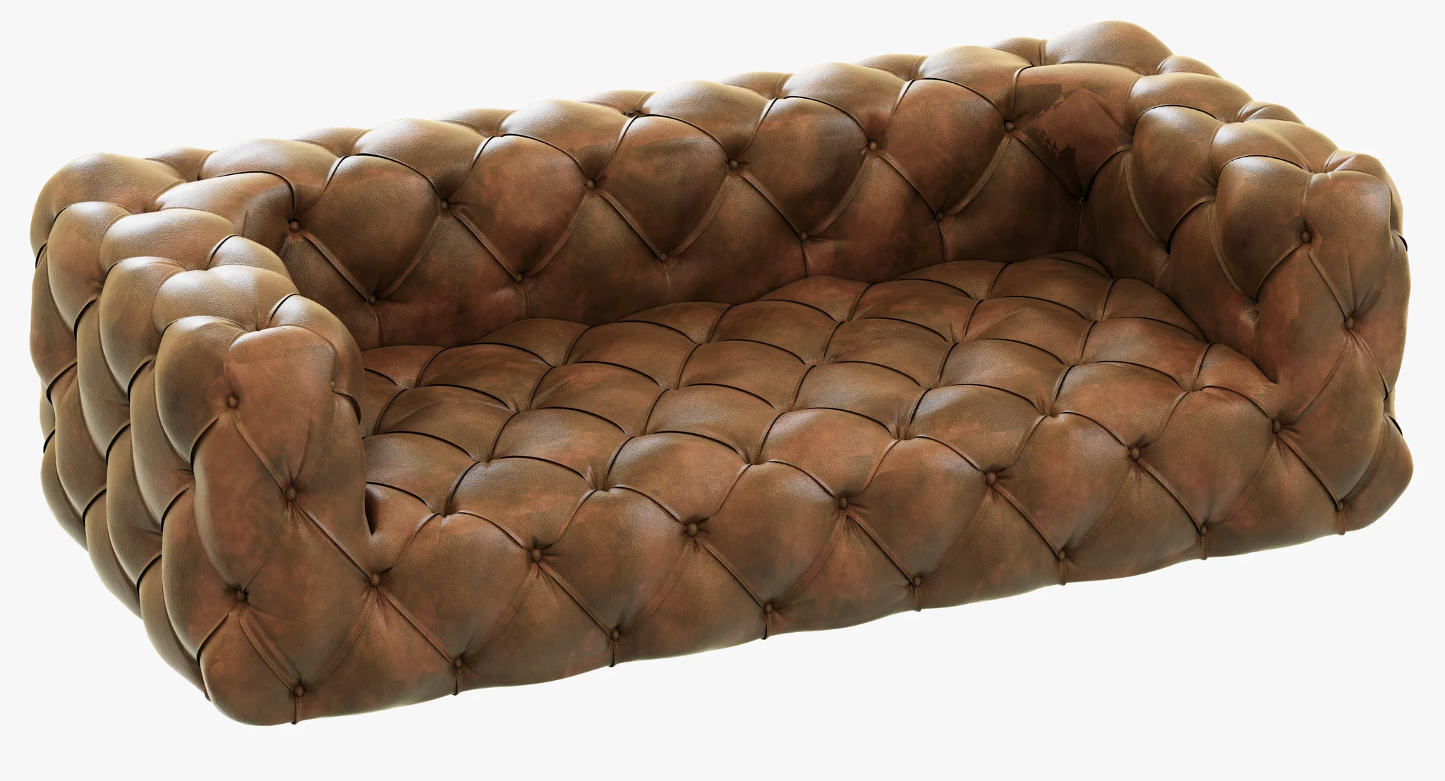 Restoration Hardware Soho Tufted Leather Sofa — 3D model preview 1
