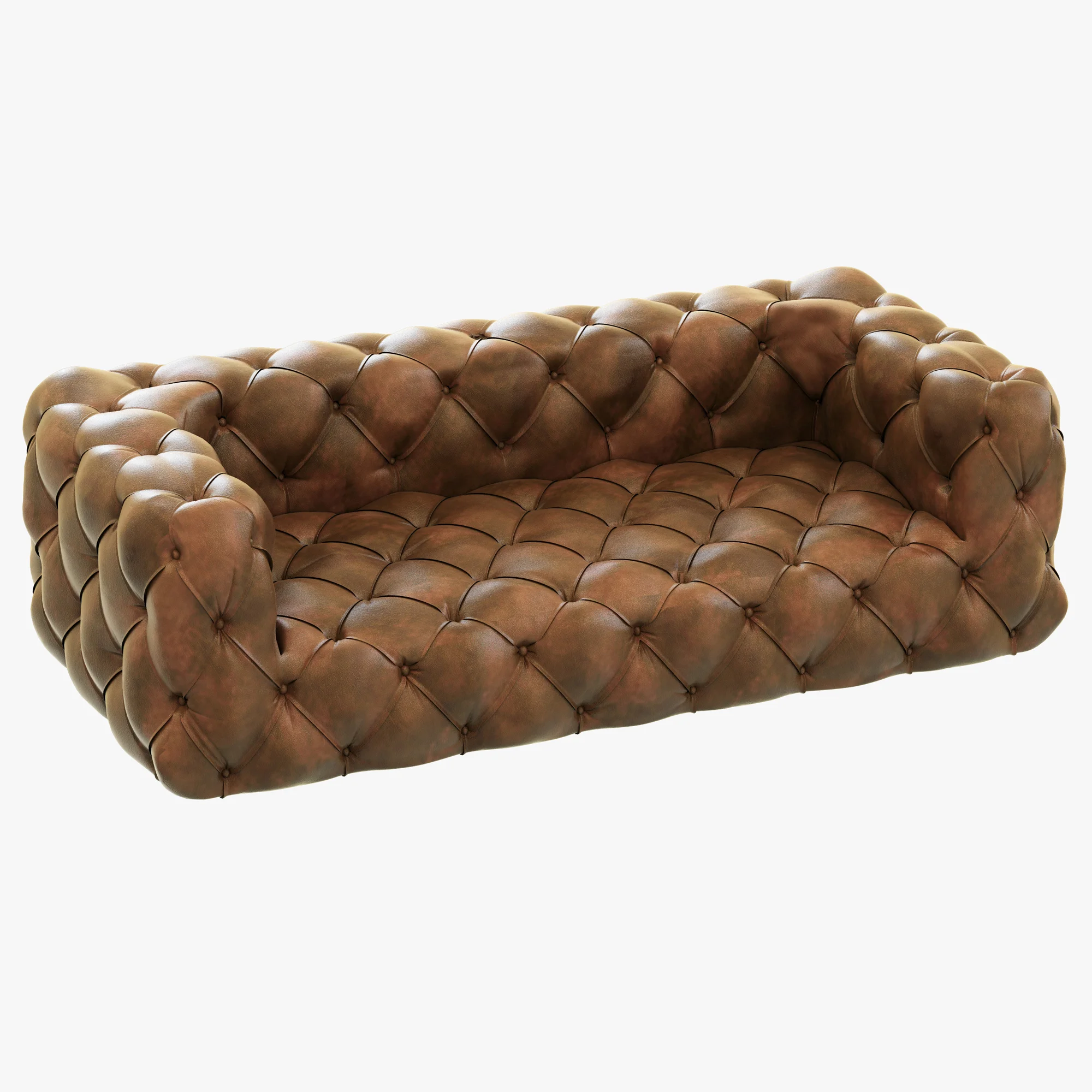 Restoration Hardware Soho Tufted Leather Sofa — 3D model preview 2