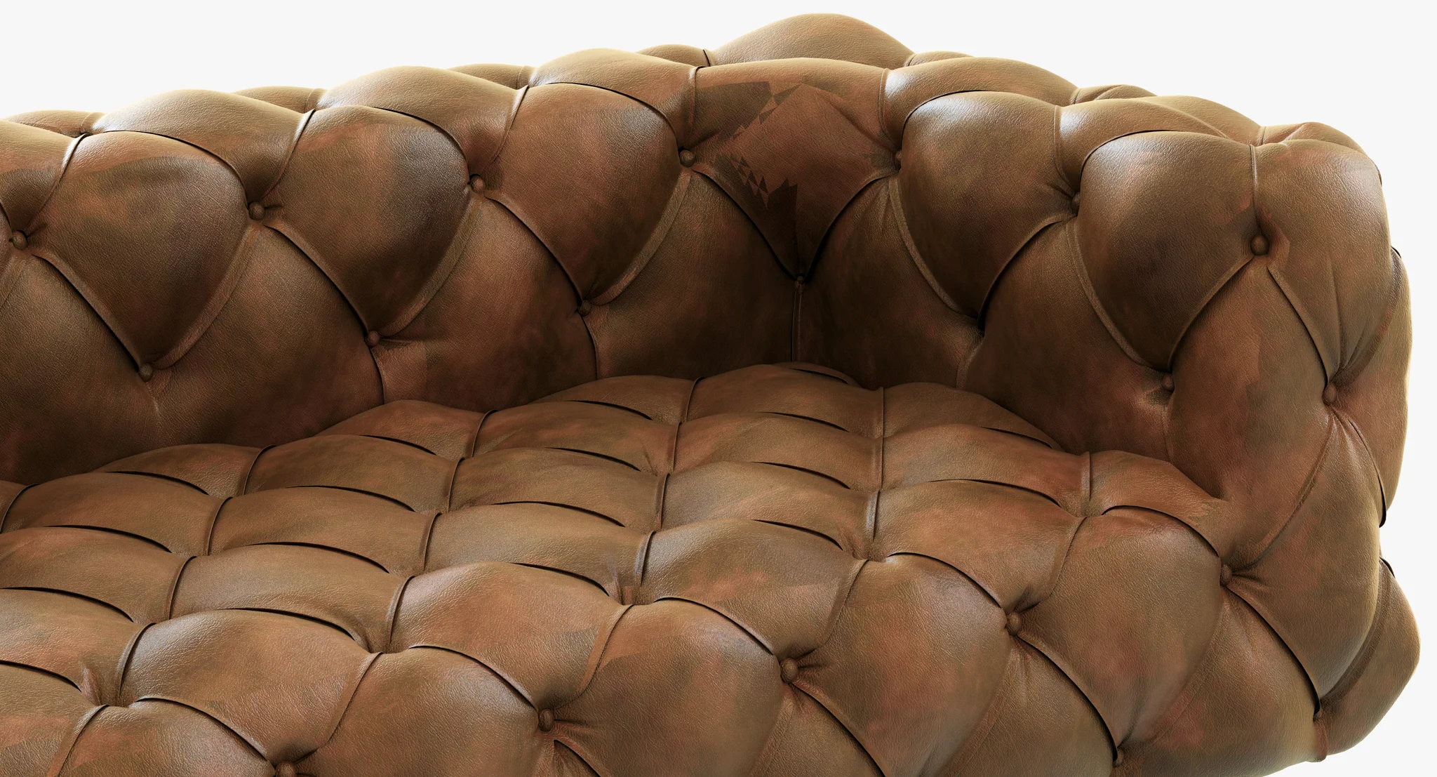Restoration Hardware Soho Tufted Leather Sofa — 3D model preview 3