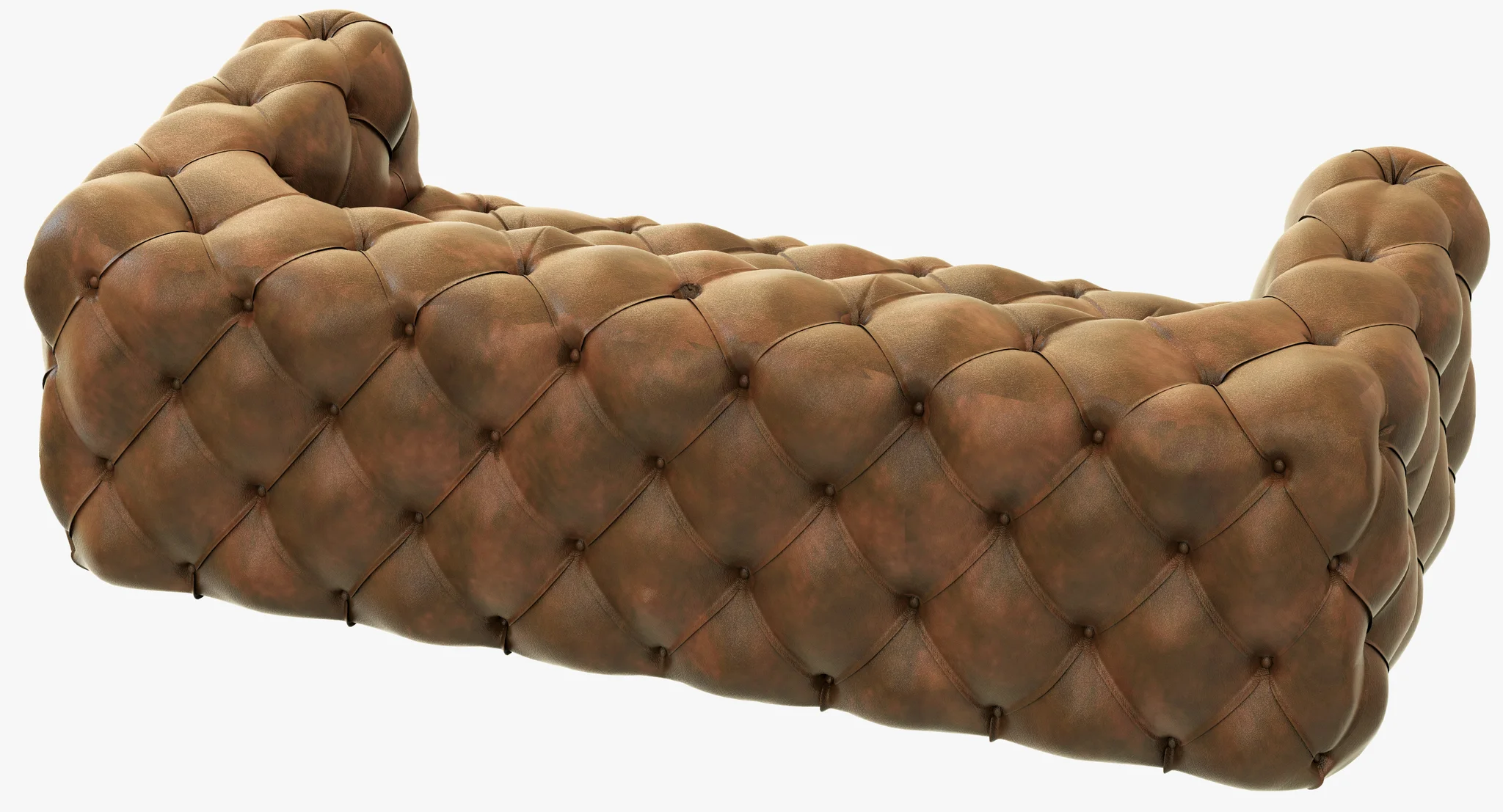 Restoration Hardware Soho Tufted Leather Sofa — 3D model preview 4