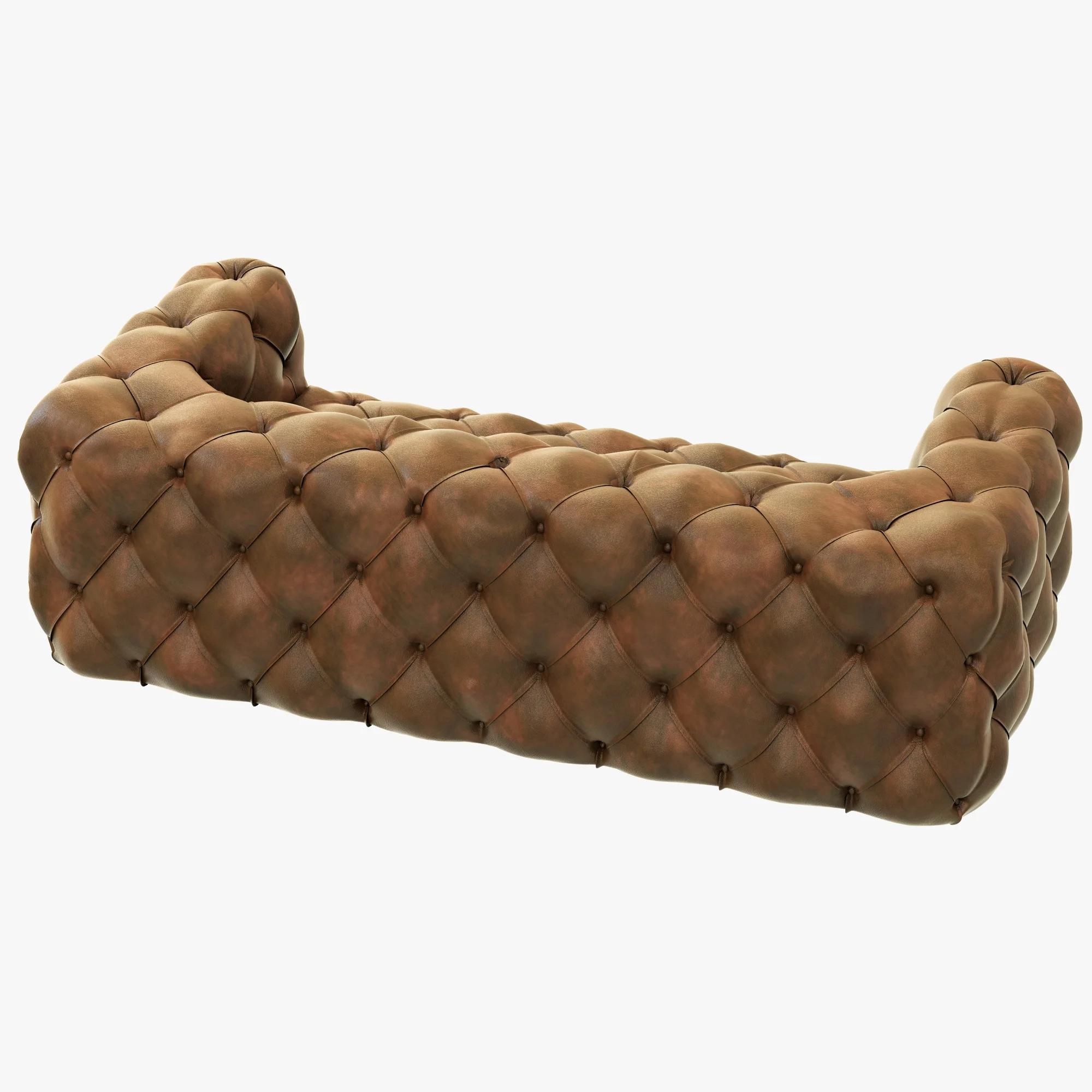 Restoration Hardware Soho Tufted Leather Sofa — 3D model preview 5