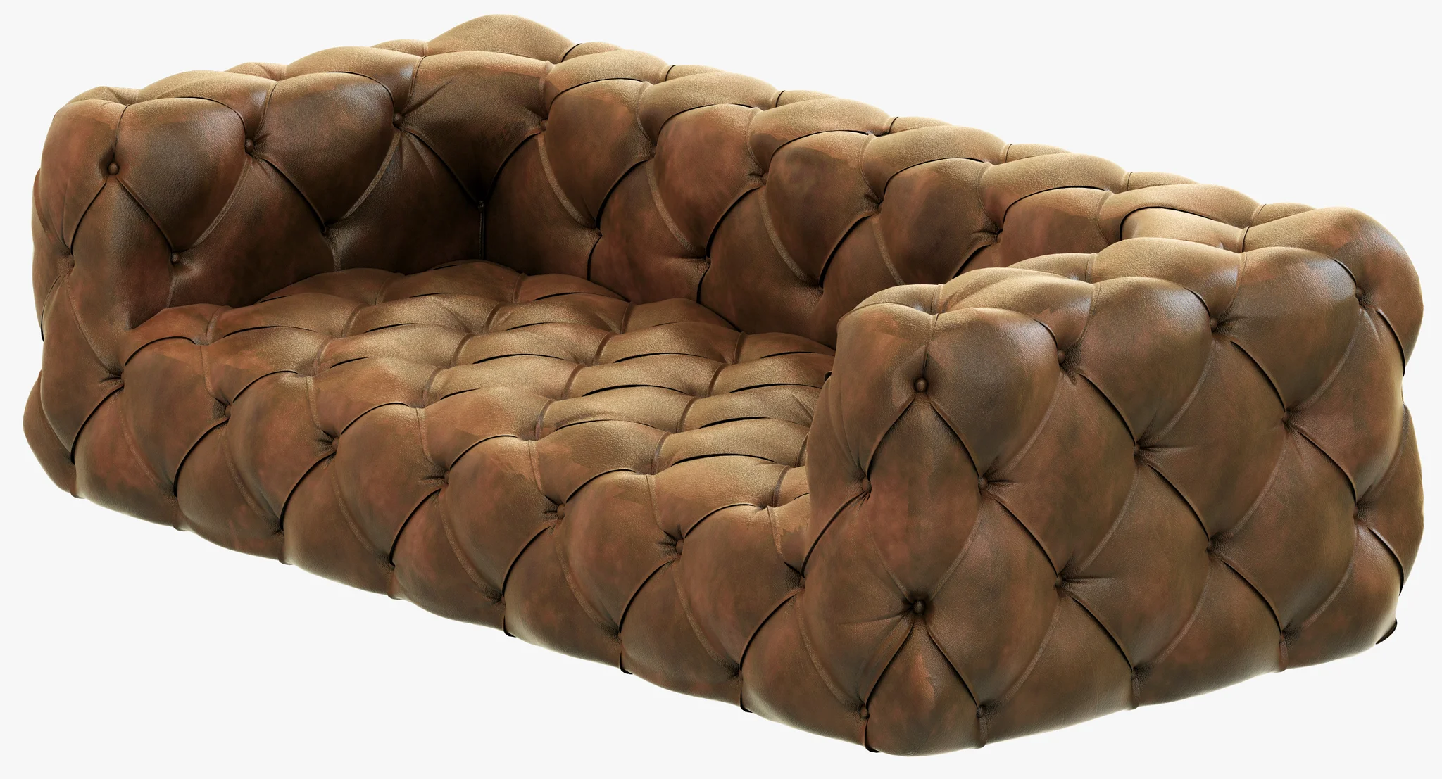 Restoration Hardware Soho Tufted Leather Sofa — 3D model preview 6