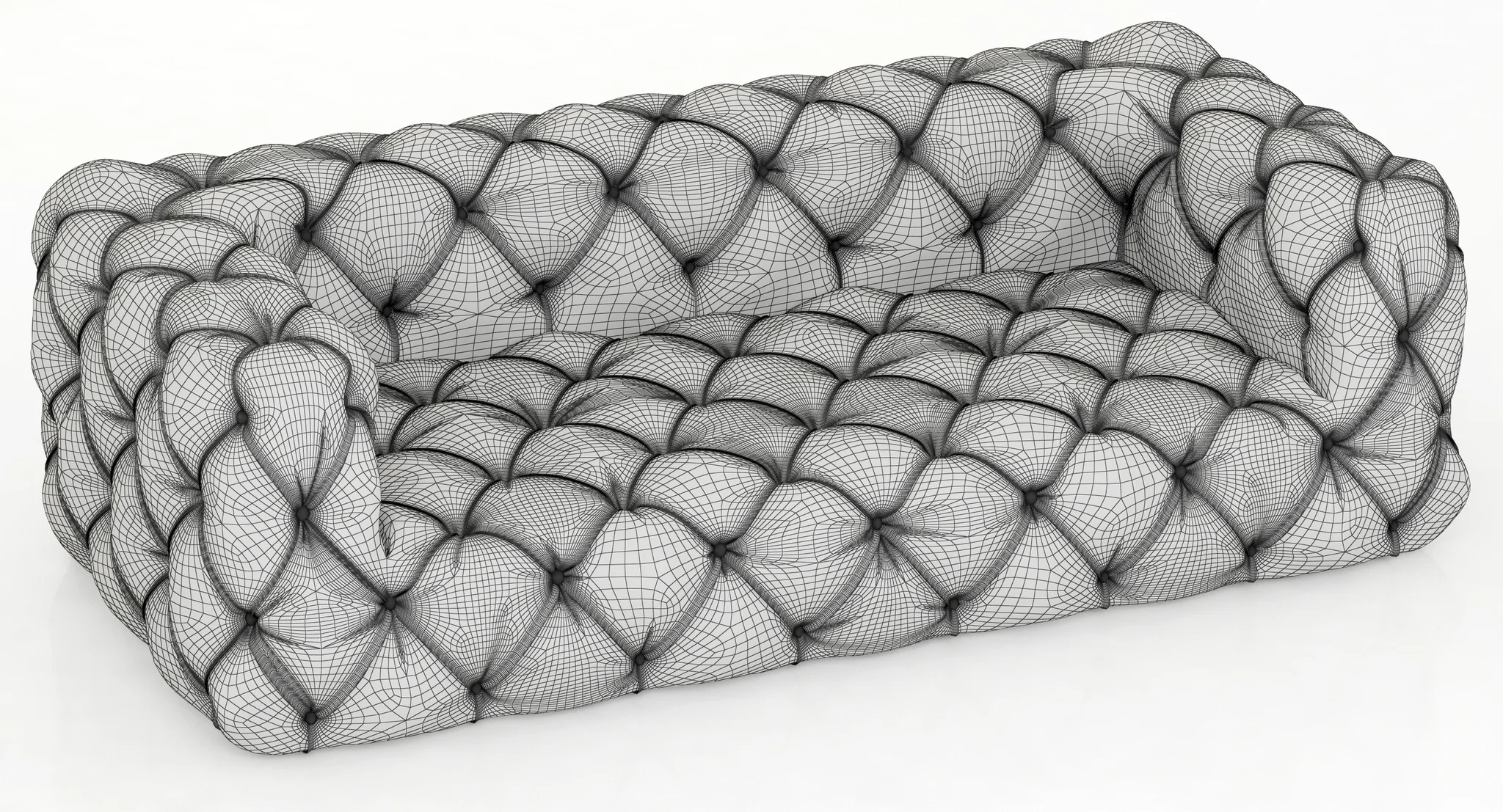 Restoration Hardware Soho Tufted Leather Sofa — 3D model preview 8
