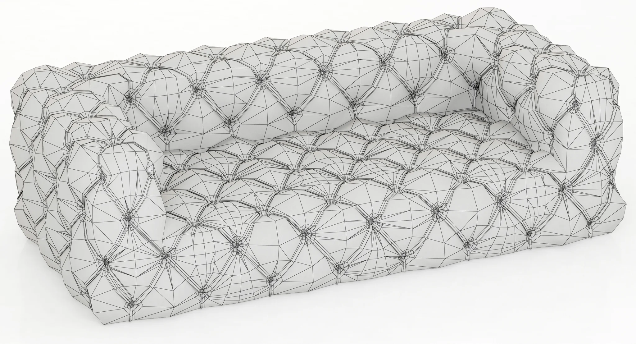 Restoration Hardware Soho Tufted Leather Sofa — 3D model preview 9