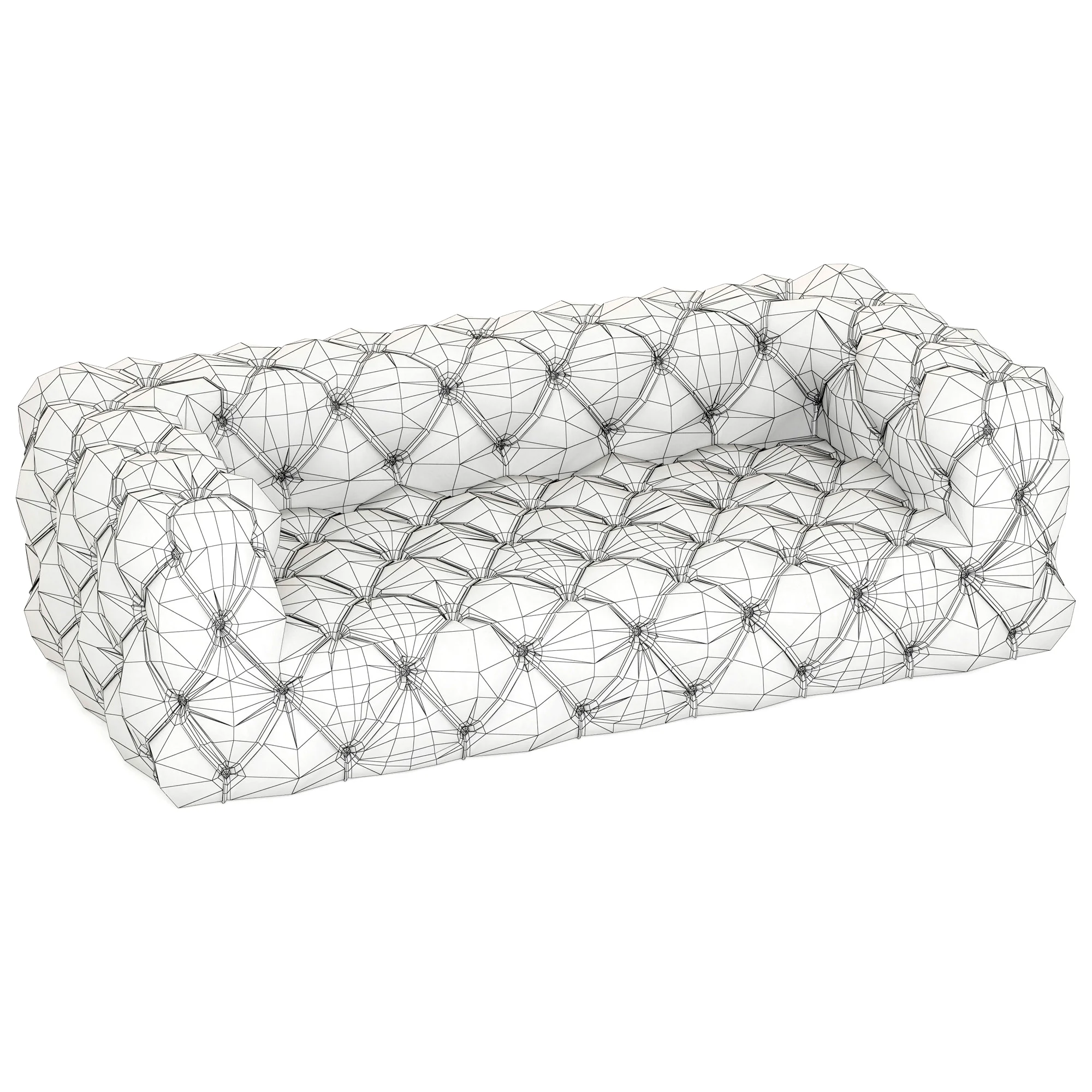 Restoration Hardware Soho Tufted Leather Sofa — 3D model preview 10