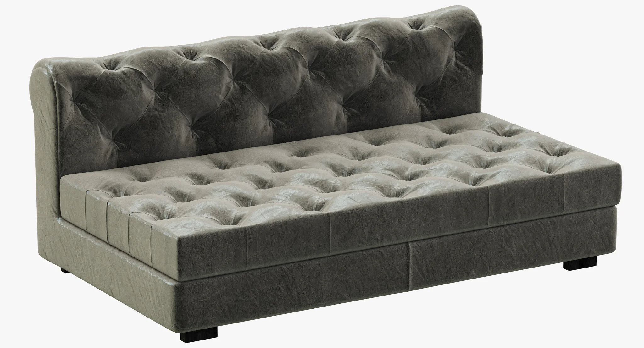RH Modern Modena Chesterfield Leather Armless Sofa — 3D model preview 1