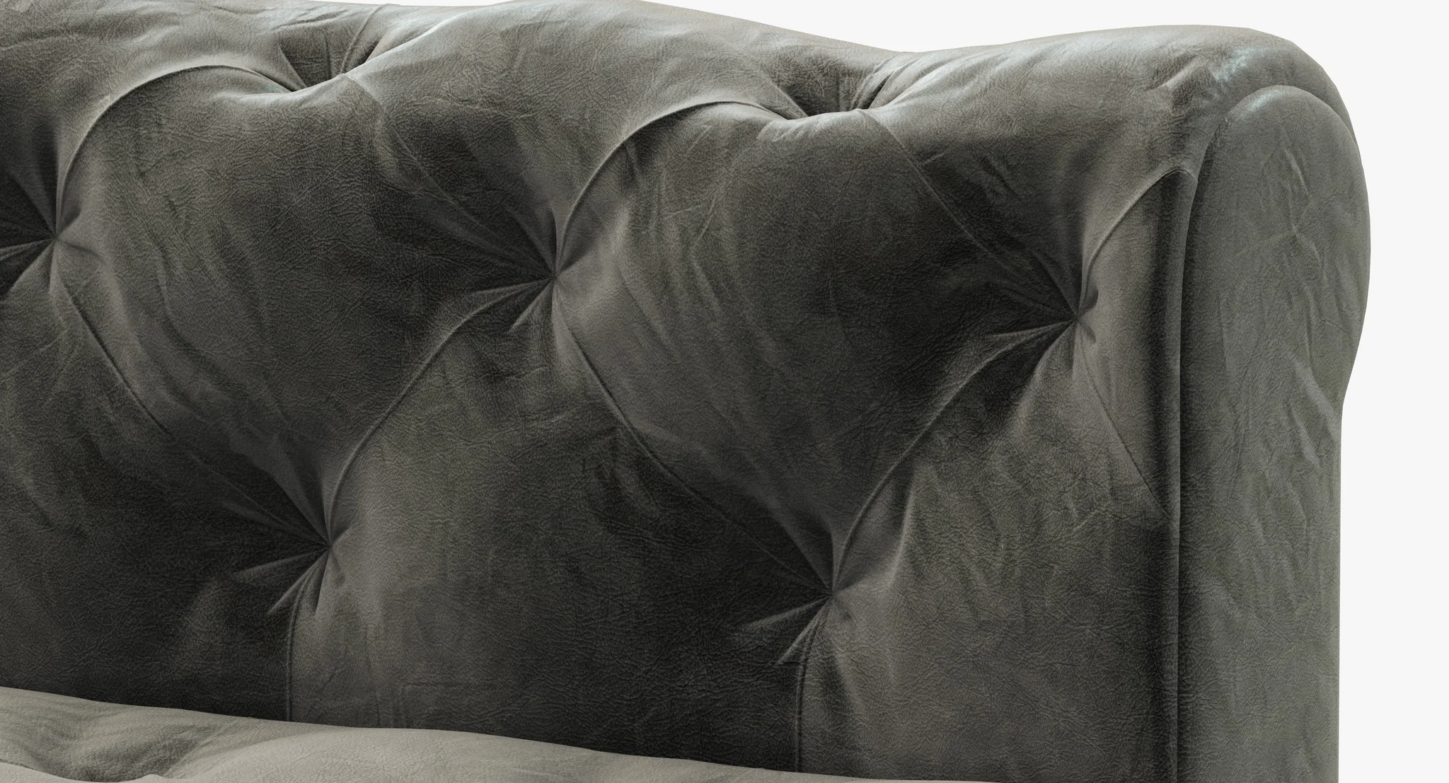 RH Modern Modena Chesterfield Leather Armless Sofa — 3D model preview 3