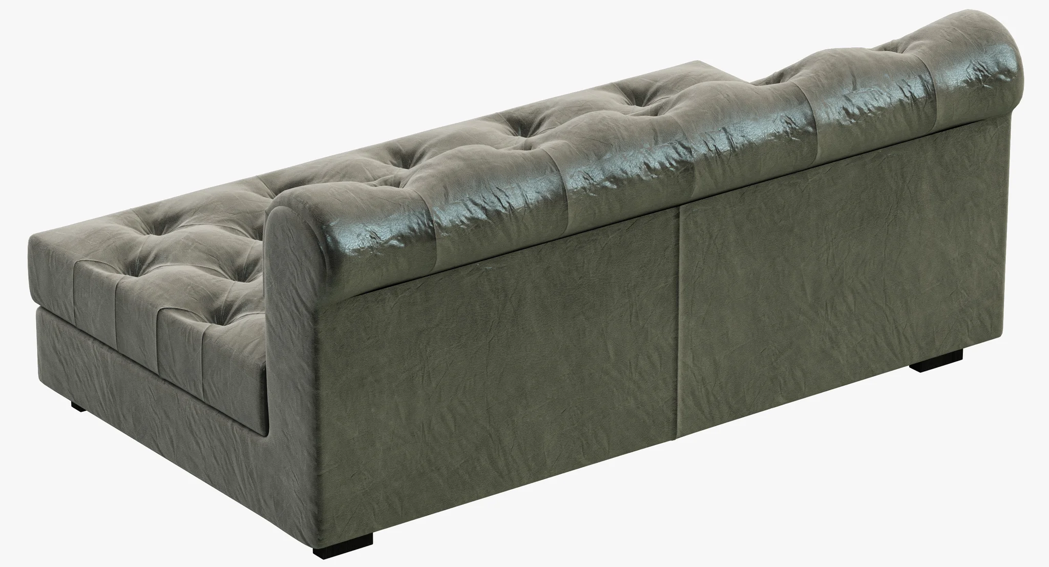 RH Modern Modena Chesterfield Leather Armless Sofa — 3D model preview 4