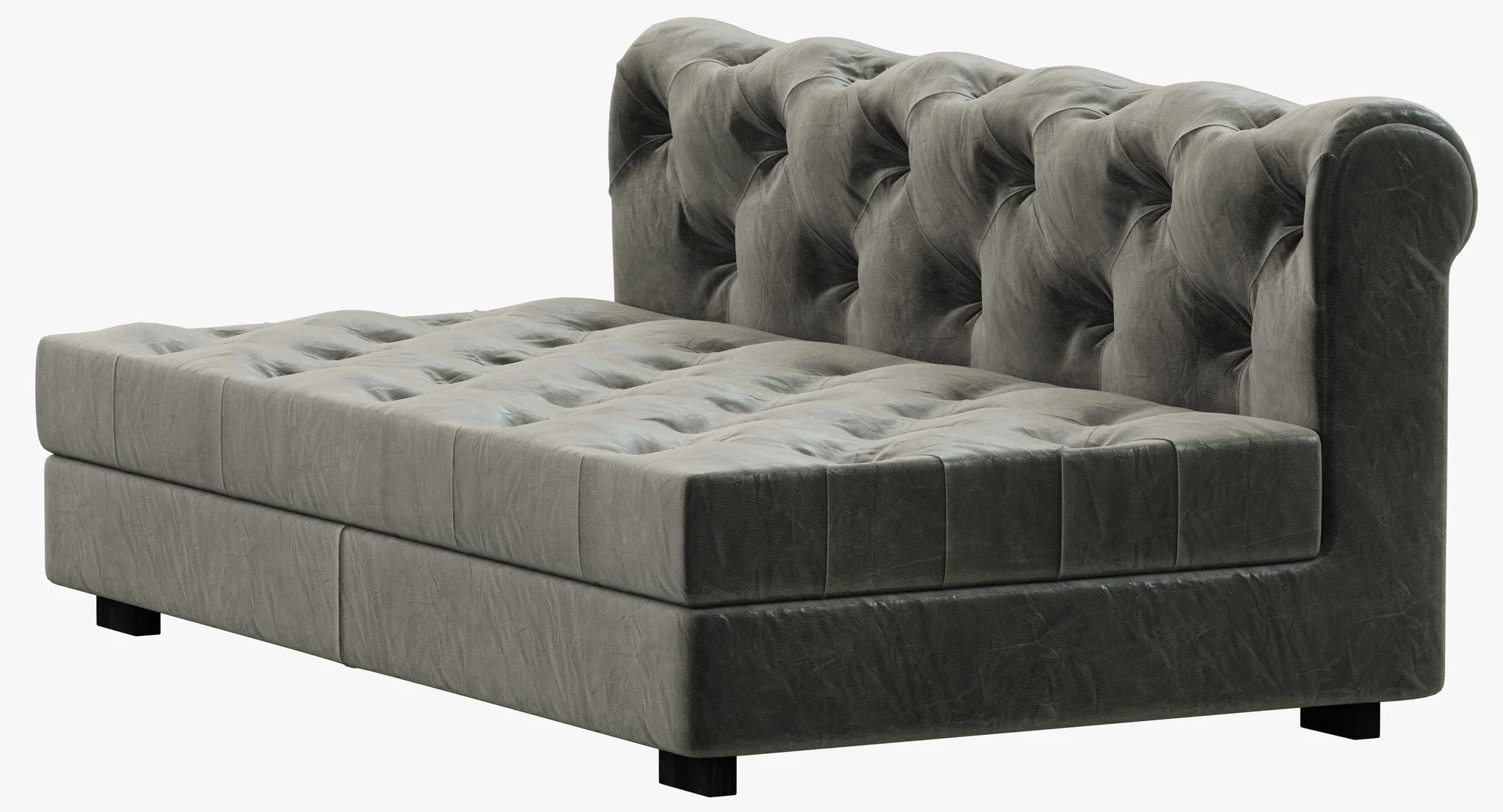 RH Modern Modena Chesterfield Leather Armless Sofa — 3D model preview 5
