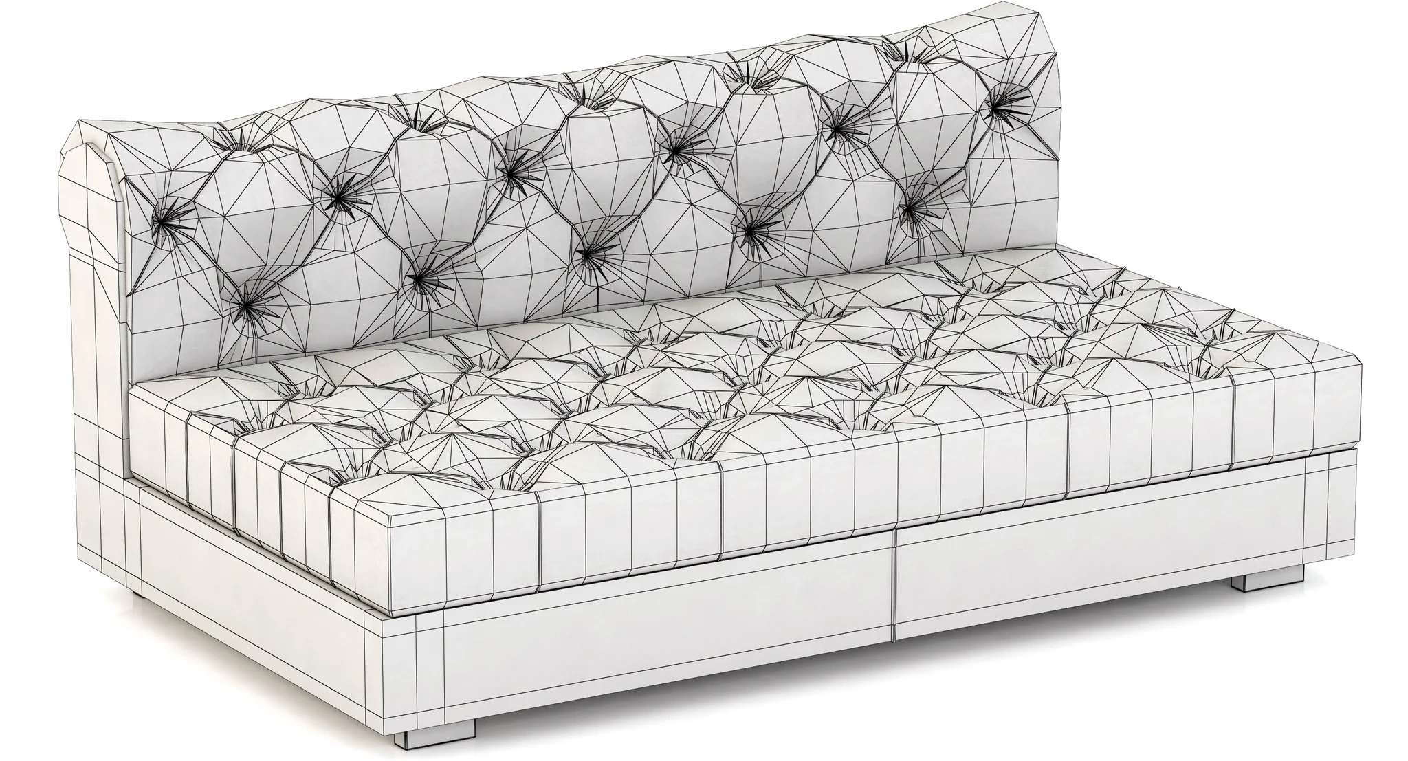 RH Modern Modena Chesterfield Leather Armless Sofa — 3D model preview 8