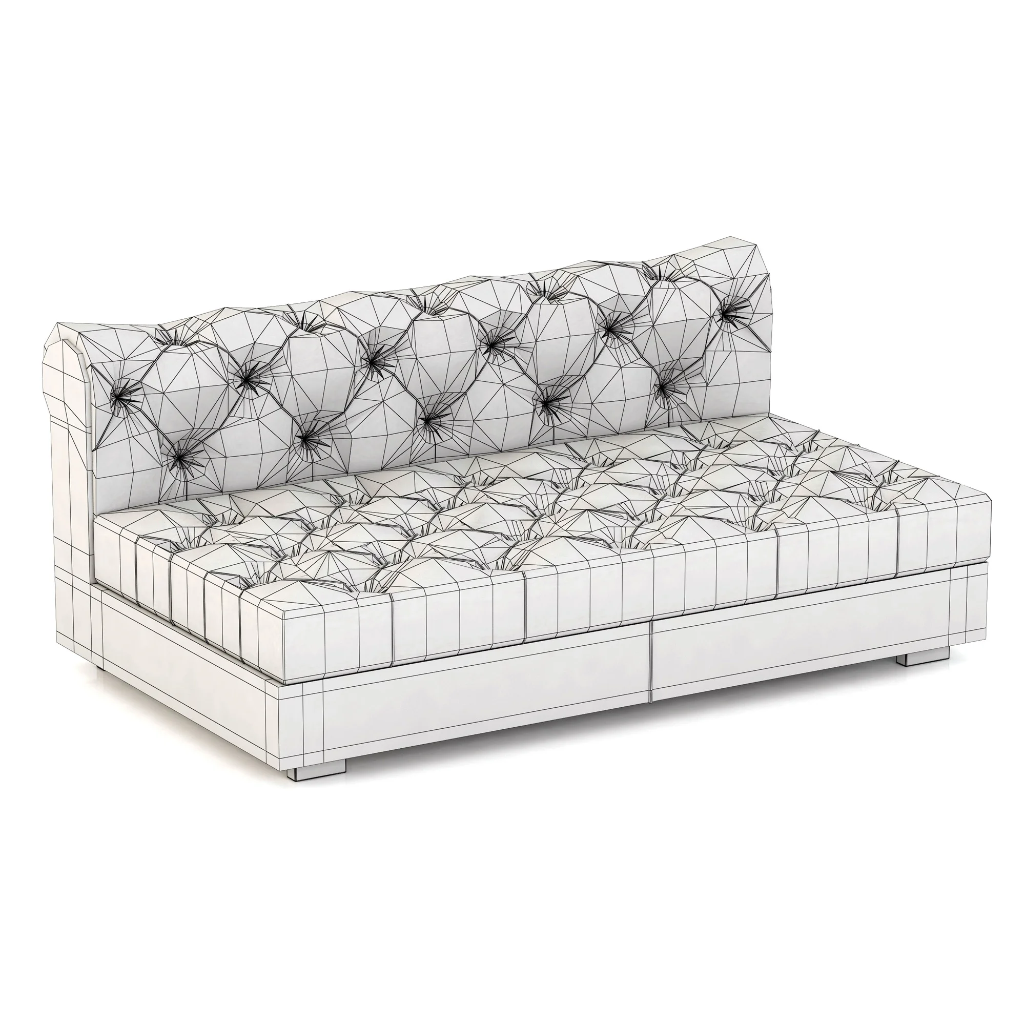 RH Modern Modena Chesterfield Leather Armless Sofa — 3D model preview 9