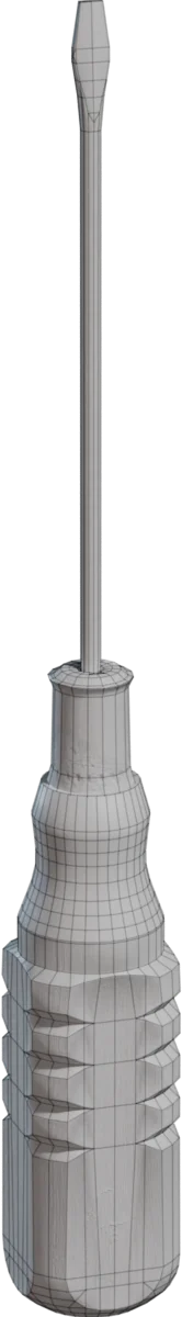 Flathead Screwdriver with Wooden Handle, 3D model preview 1