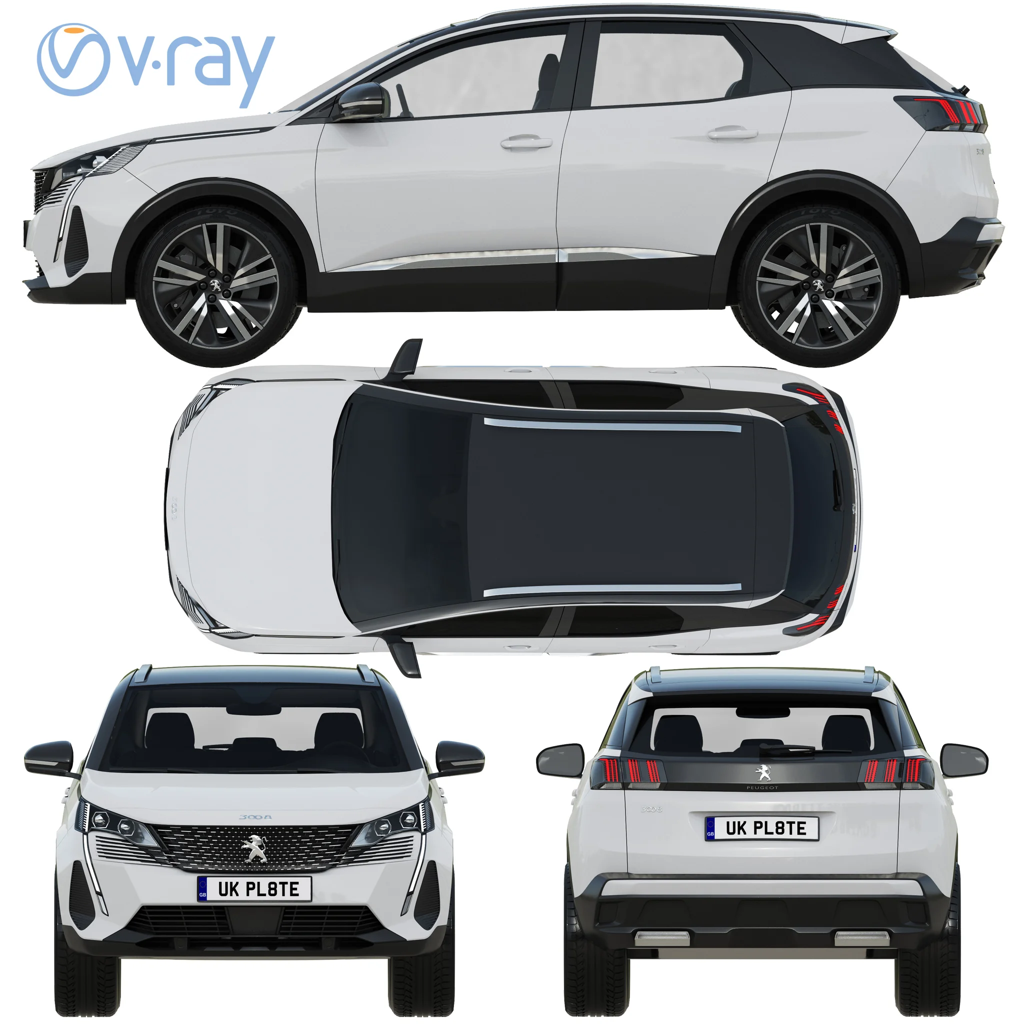 Peugeot 3008, 3D model preview 30