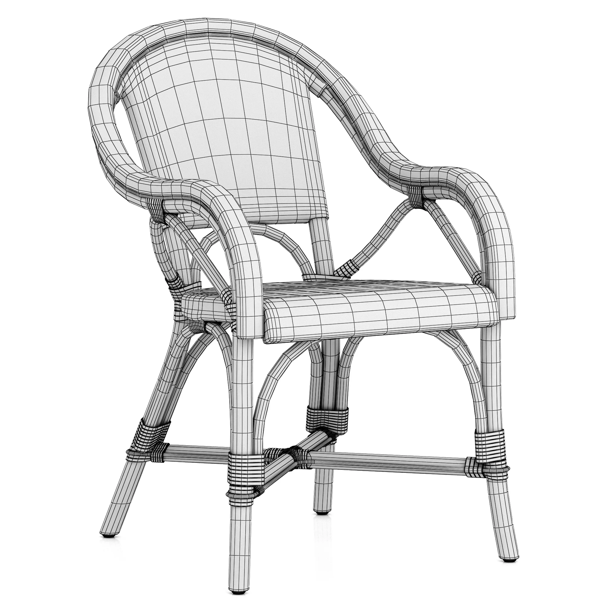 Restoration Hardware St Germain Resin Armchair — 3D model preview 7