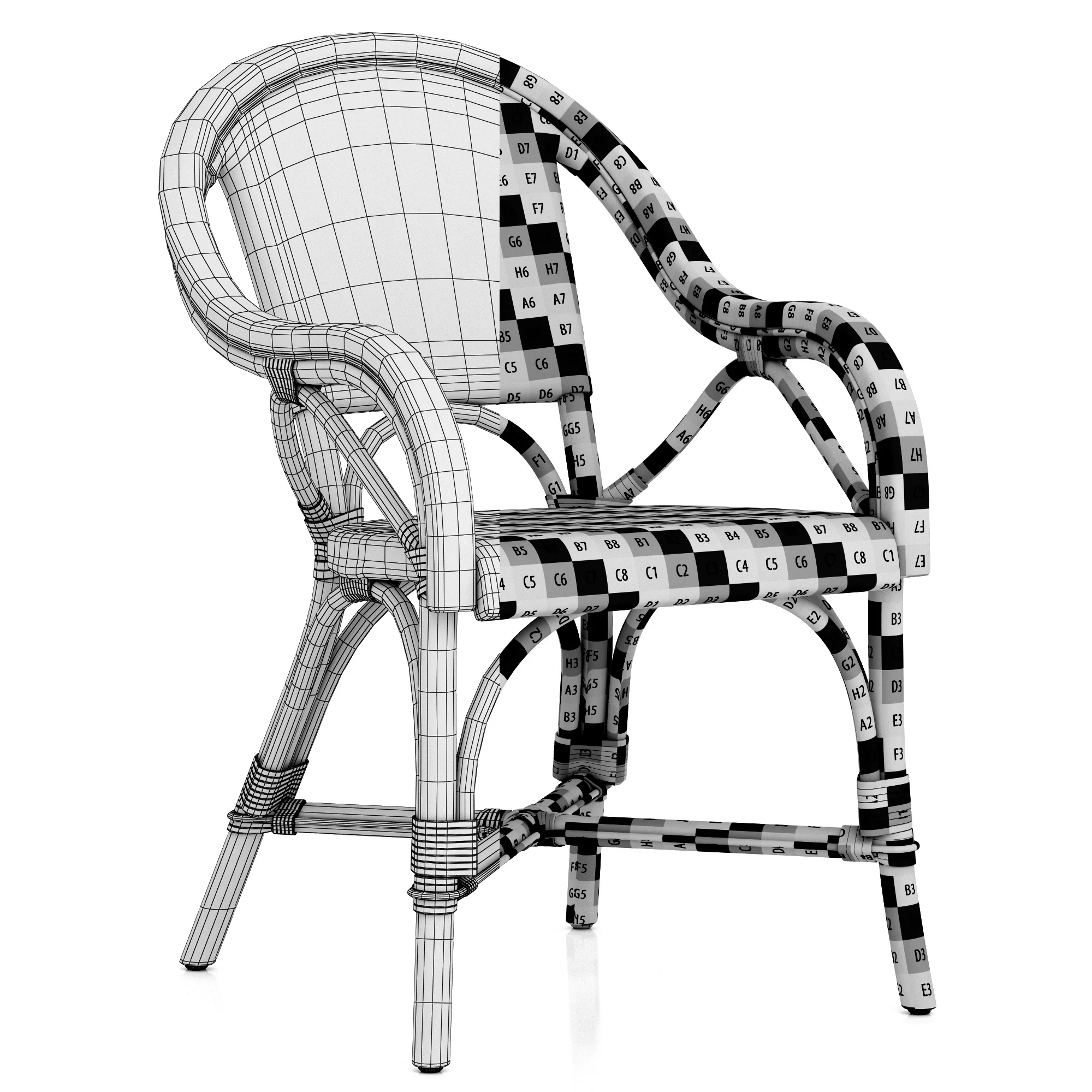 Restoration Hardware St Germain Resin Armchair — 3D model preview 8