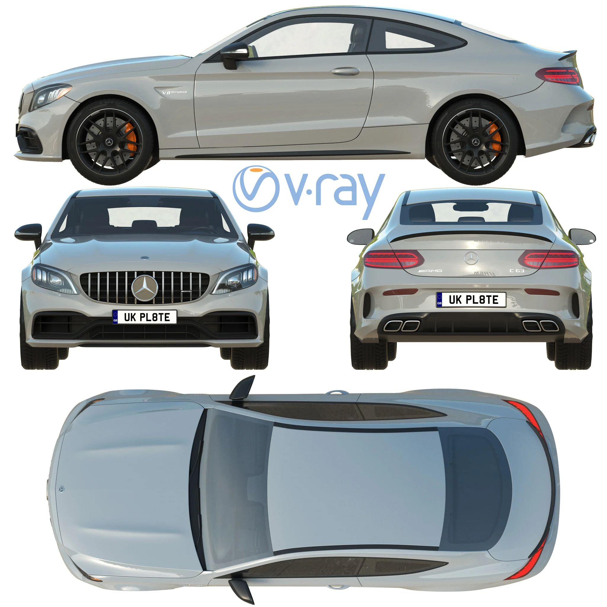 Mercedes Benz C63 Coupe, 3D model preview 31