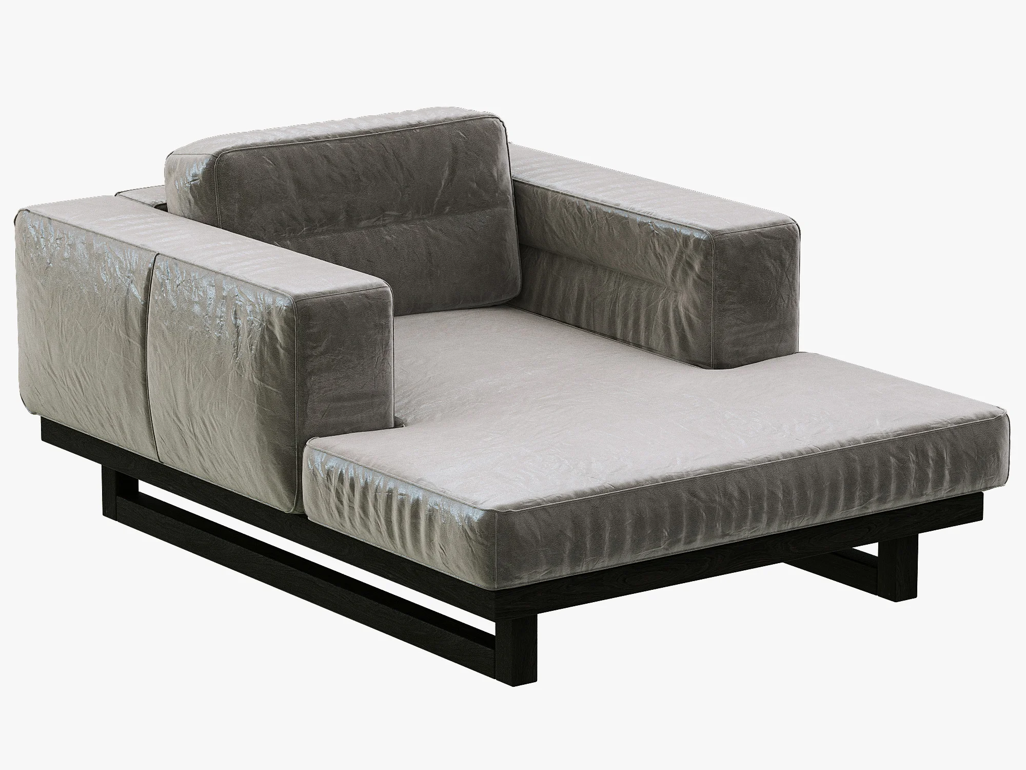 Restoration Hardware Durrell Leather Chaise — 3D model preview 1