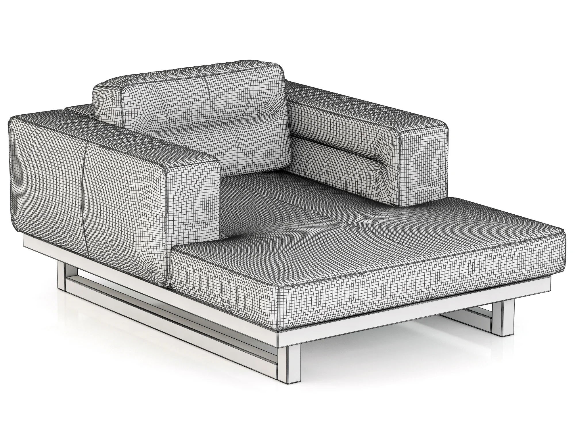 Restoration Hardware Durrell Leather Chaise — 3D model preview 3