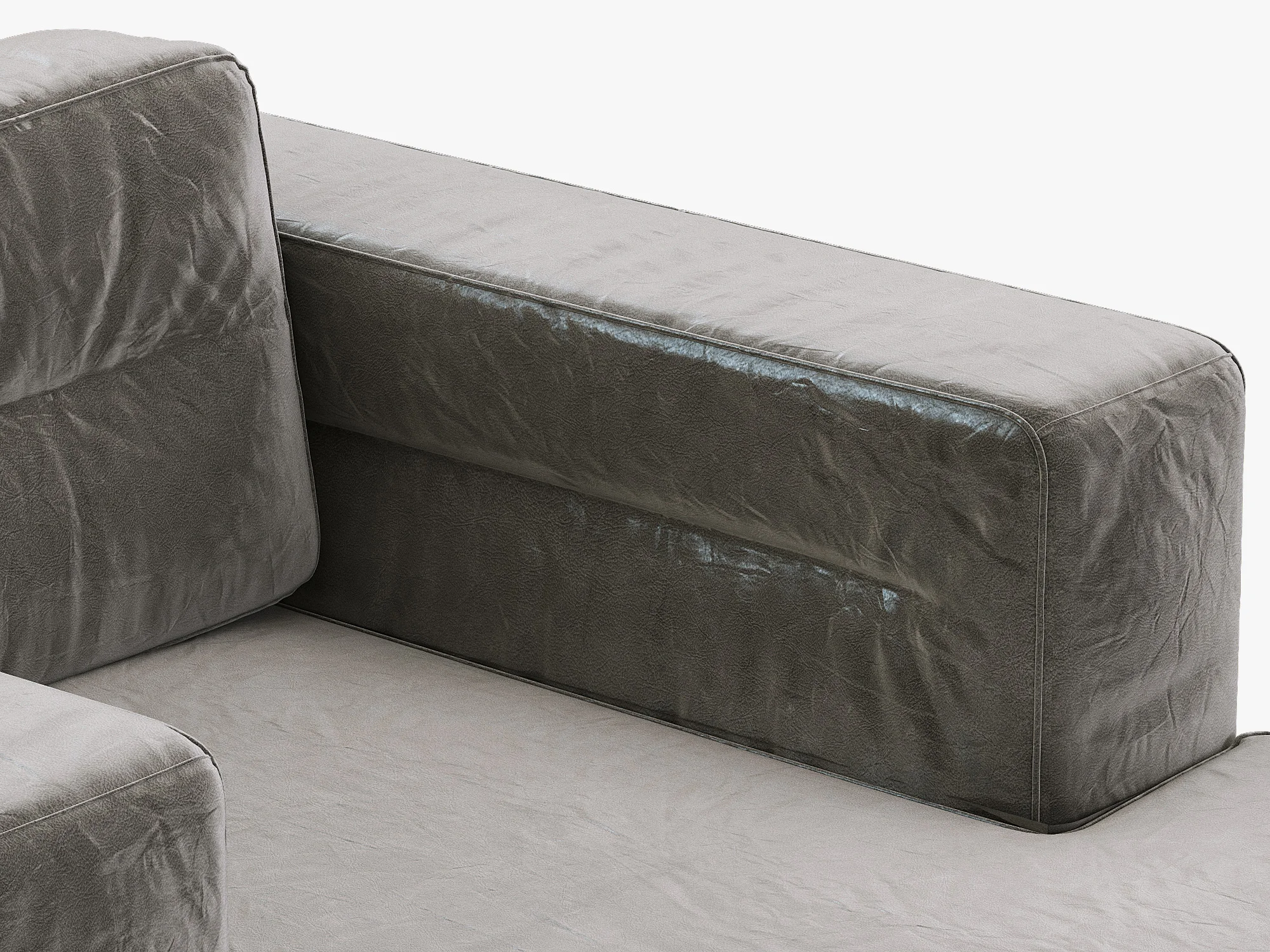 Restoration Hardware Durrell Leather Chaise — 3D model preview 5