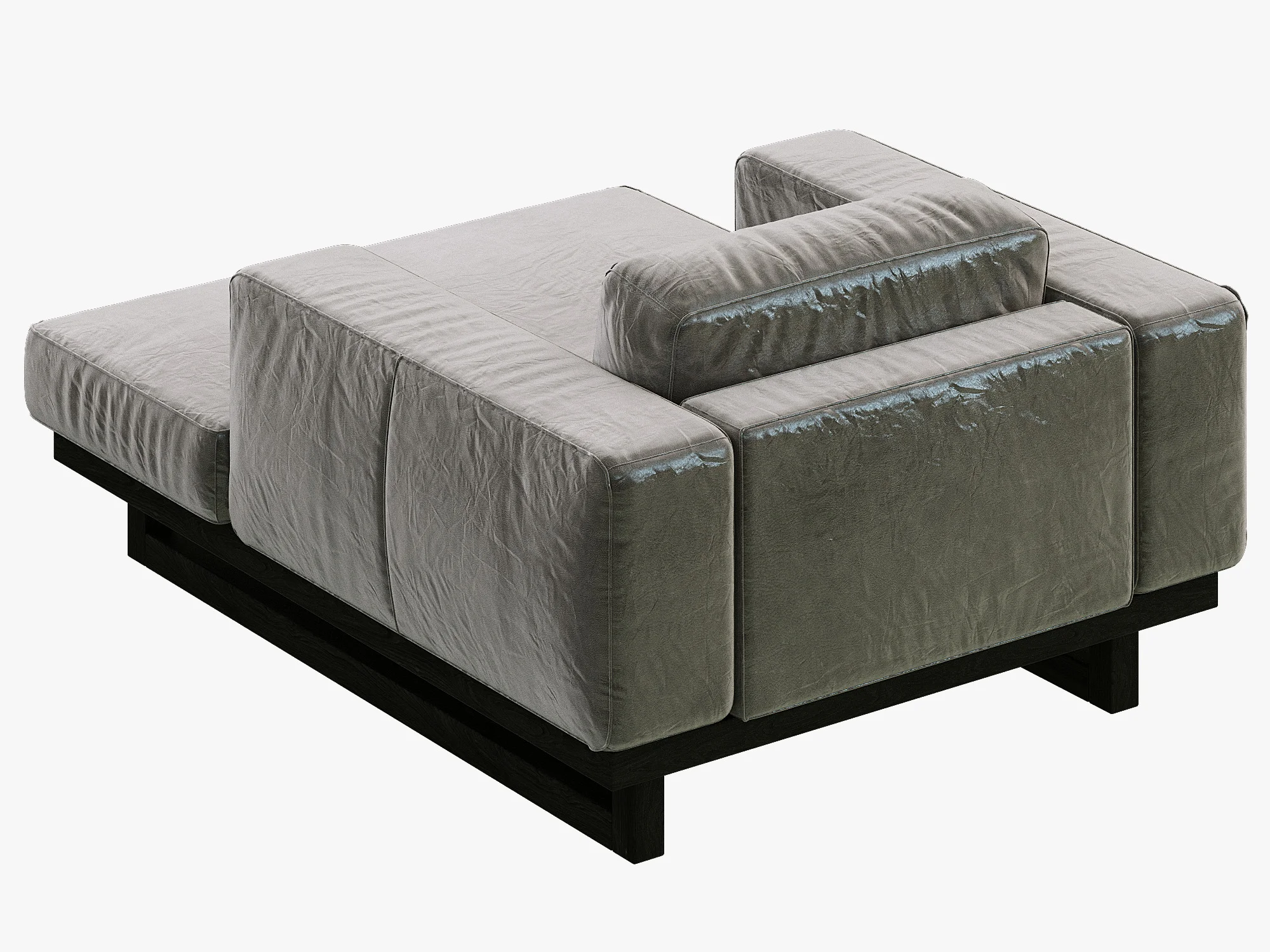 Restoration Hardware Durrell Leather Chaise — 3D model preview 6