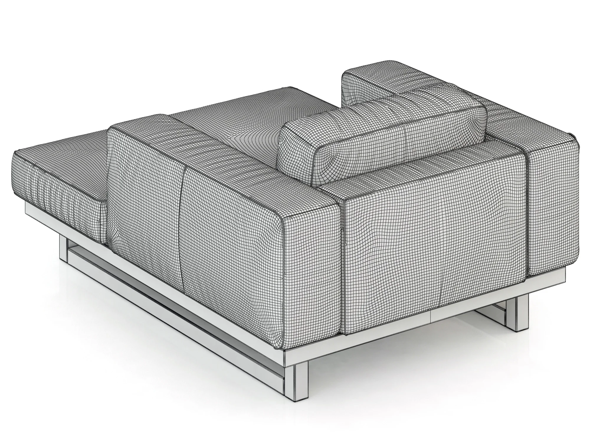 Restoration Hardware Durrell Leather Chaise — 3D model preview 7