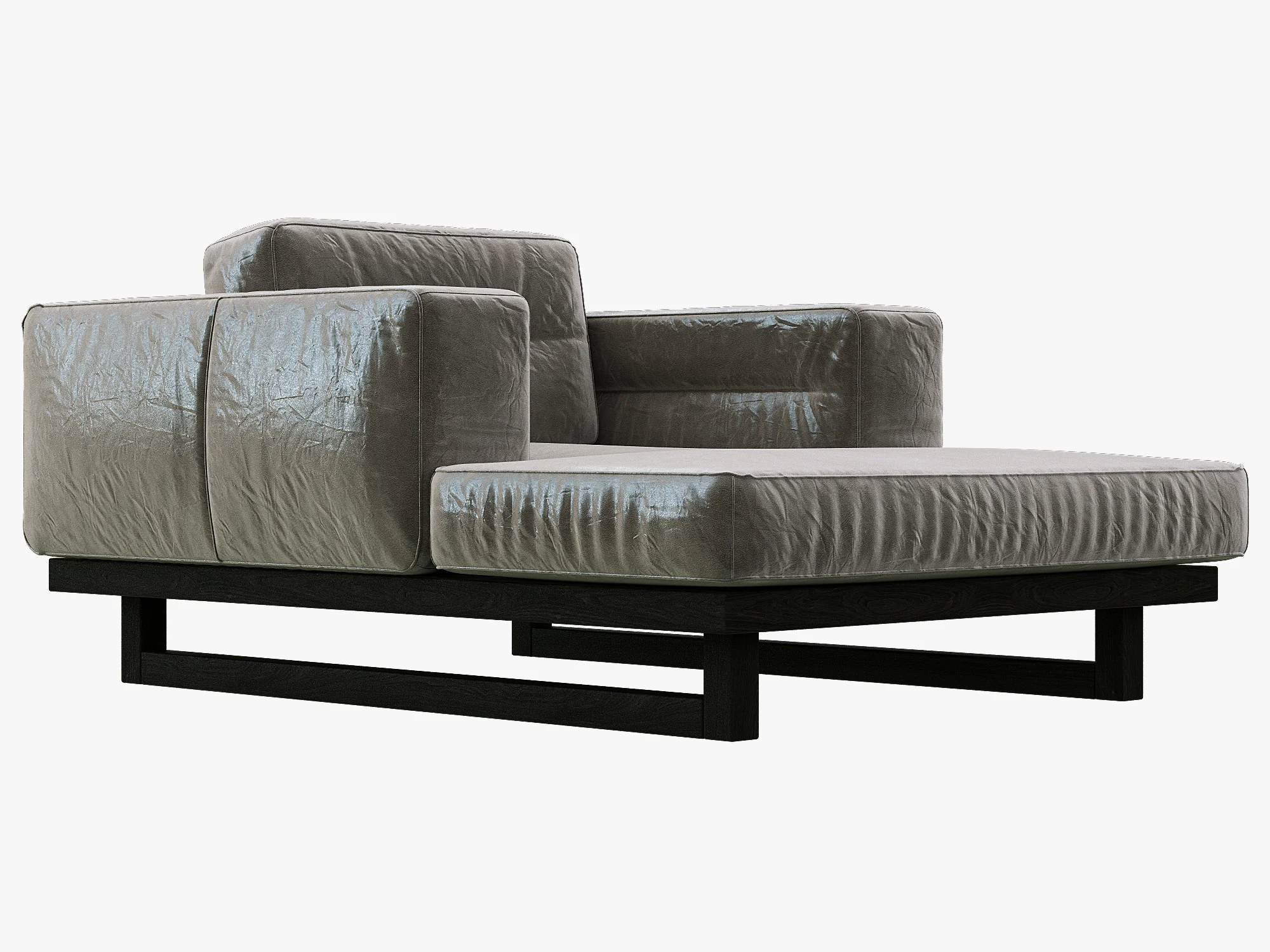 Restoration Hardware Durrell Leather Chaise — 3D model preview 8