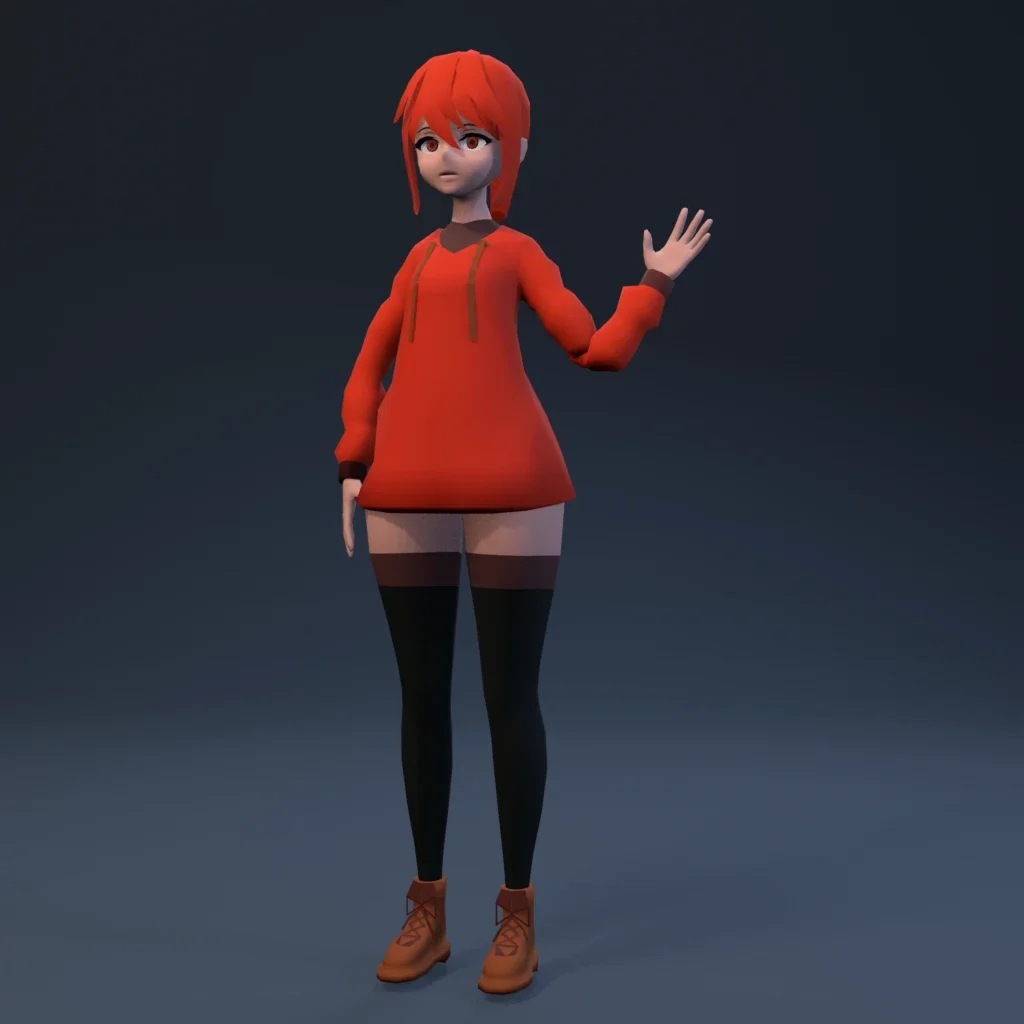 Stylized Anime Girl 01 Rigged