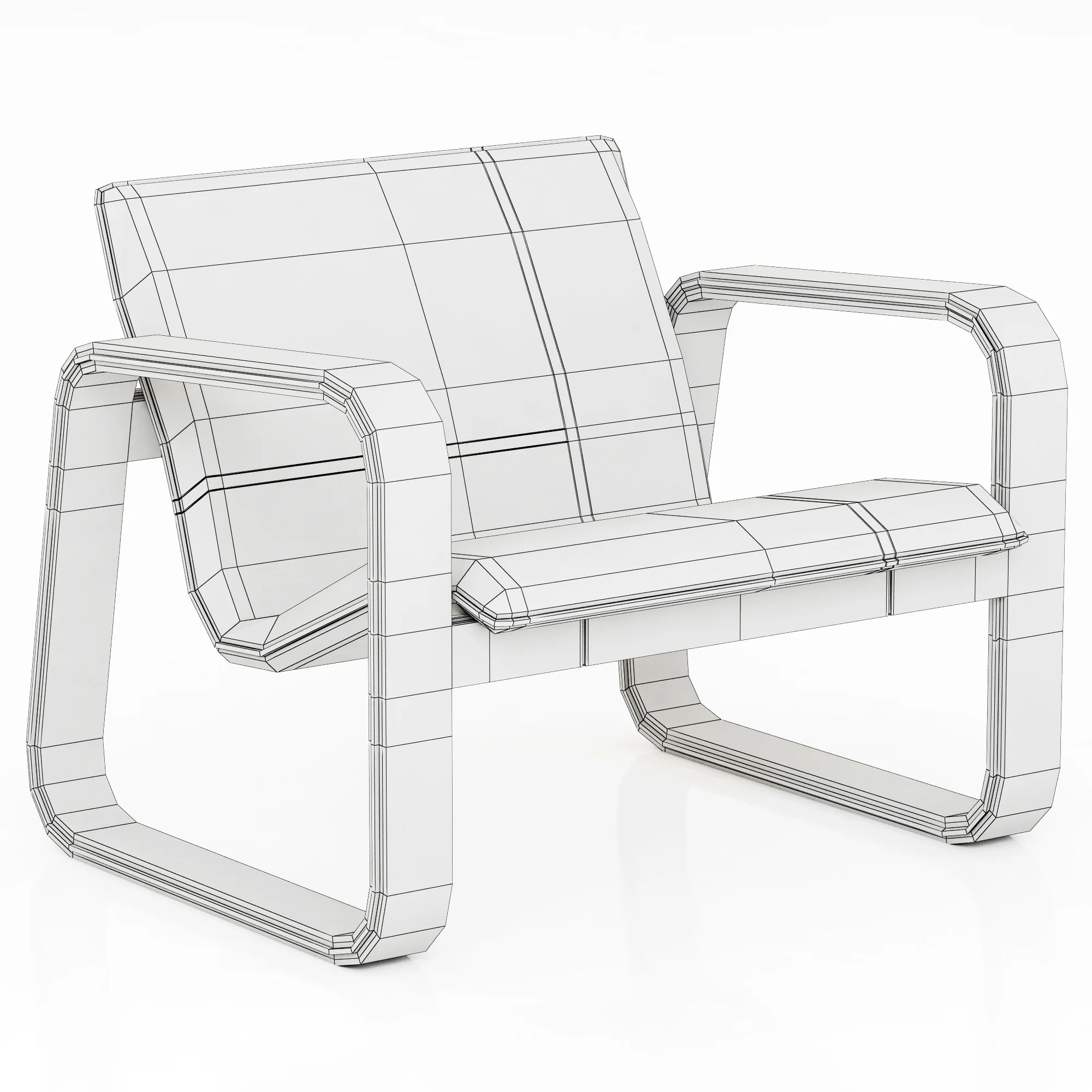 Baxter Nubi Armchair — 3D model preview 7