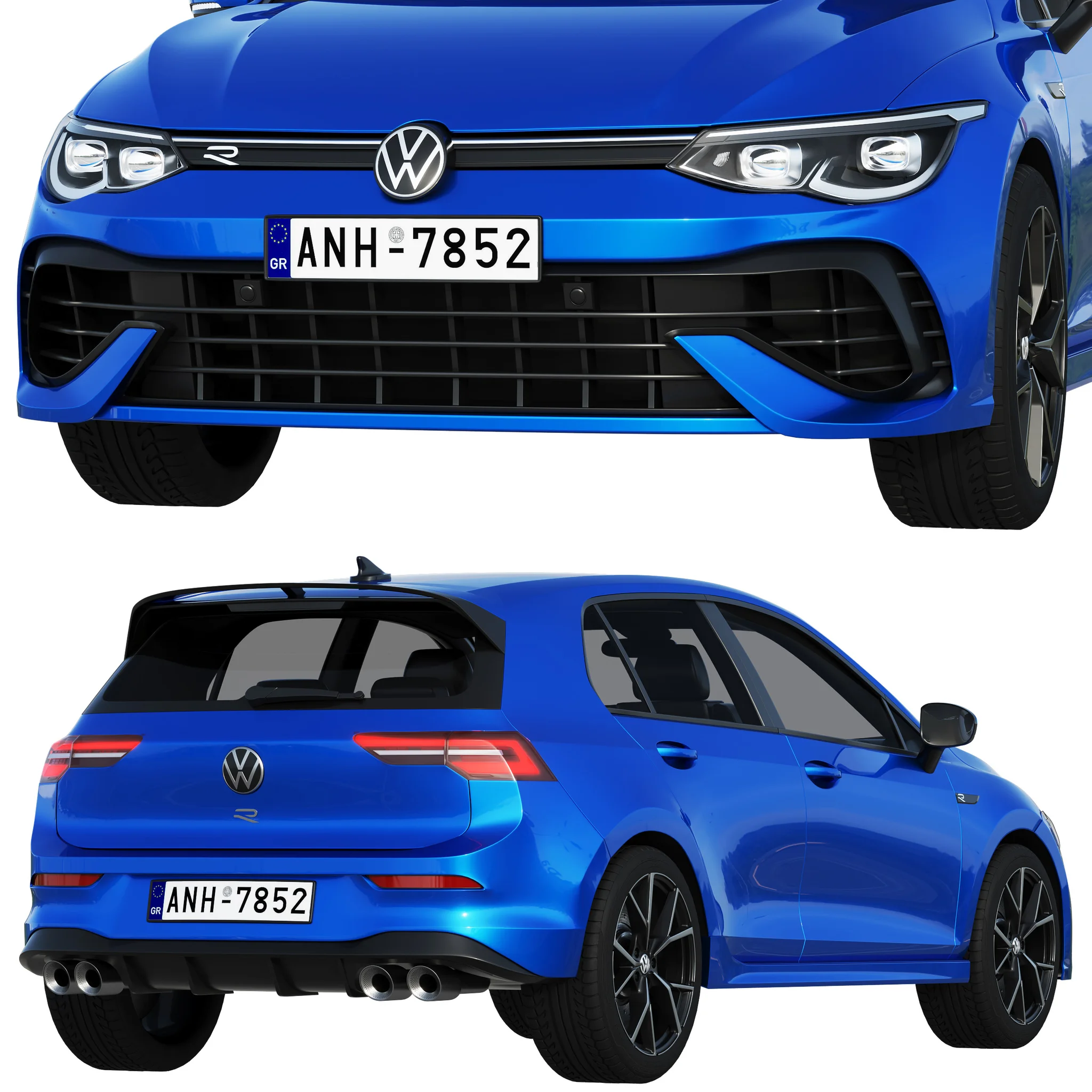Volkswagen Golf 8 R, 3D model preview 3