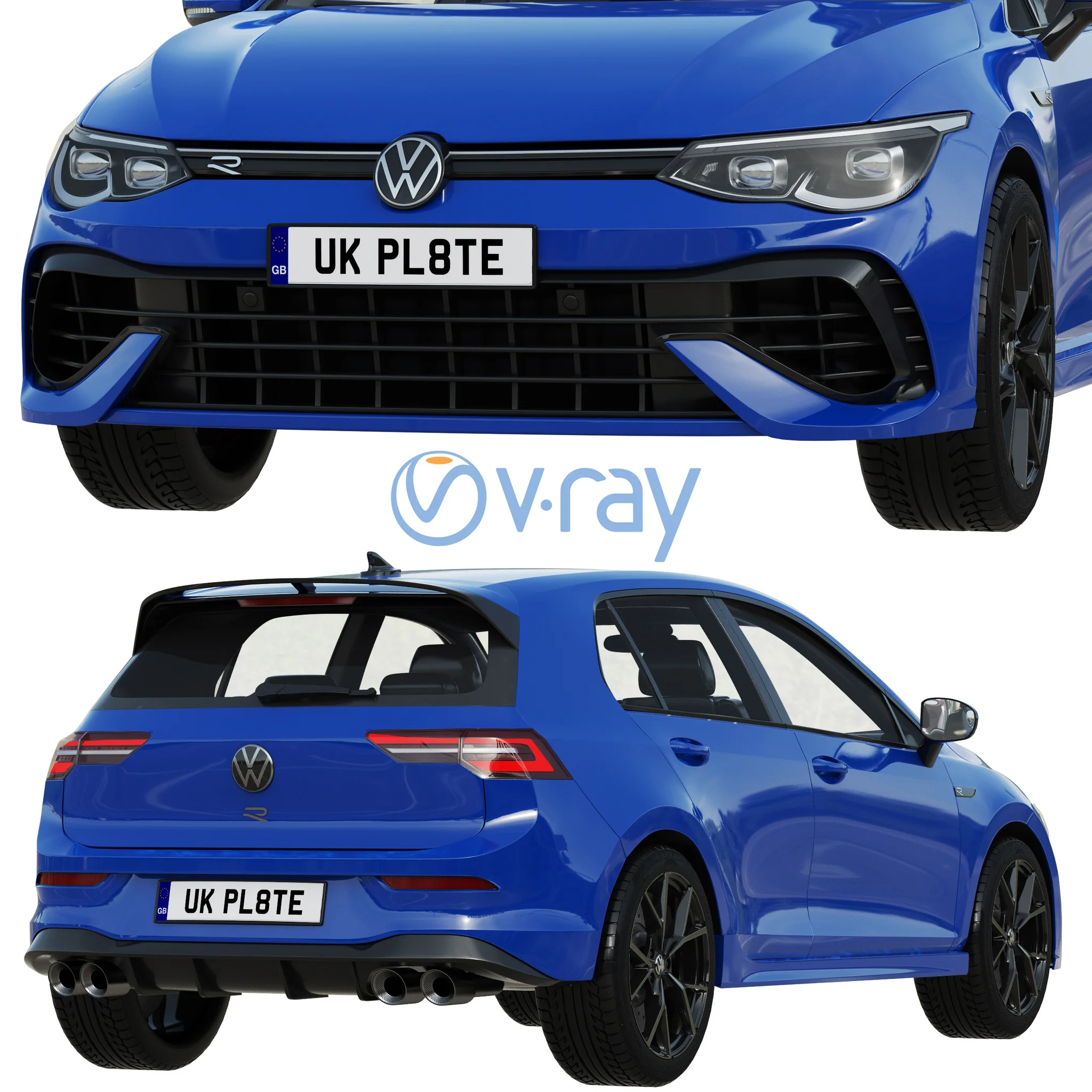 Volkswagen Golf 8 R, 3D model preview 5