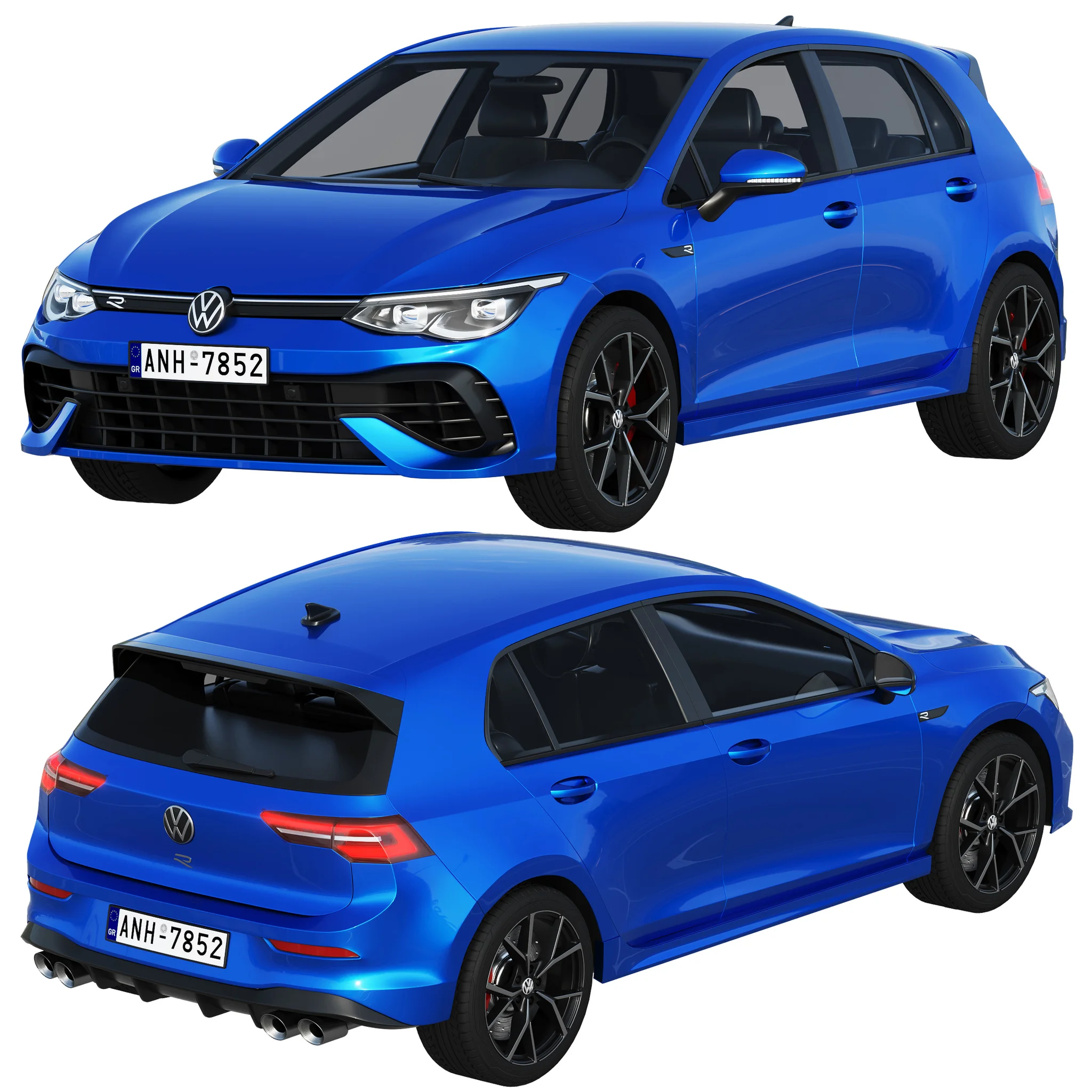 Volkswagen Golf 8 R, 3D model preview 7