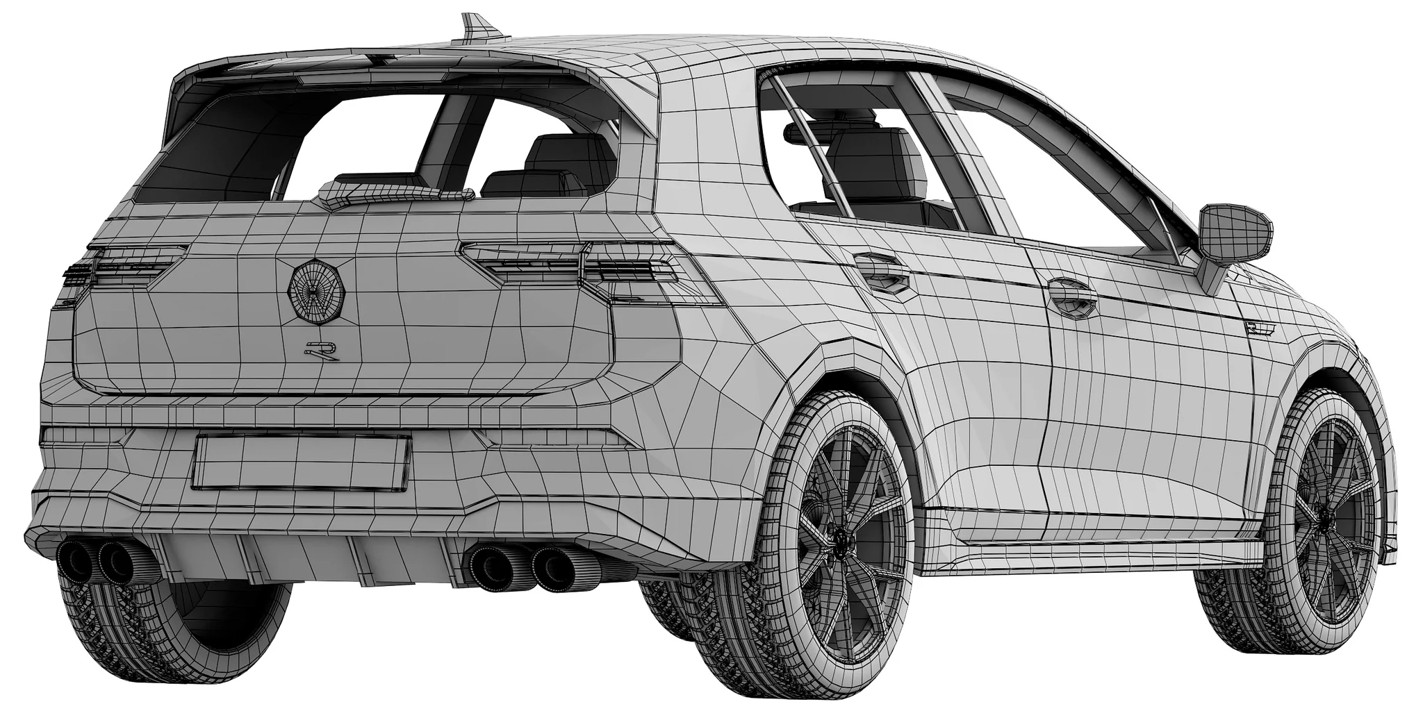 Volkswagen Golf 8 R, 3D model preview 8