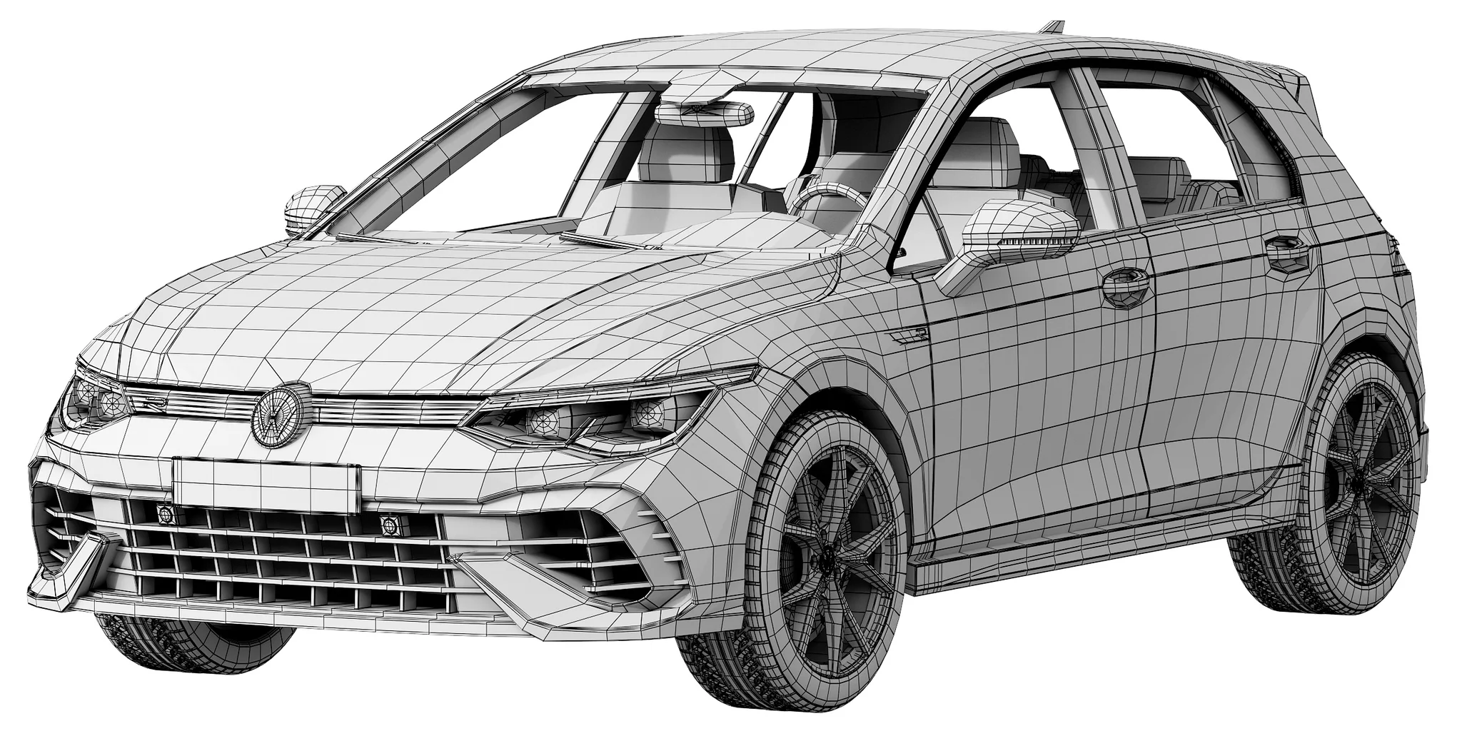 Volkswagen Golf 8 R, 3D model preview 12