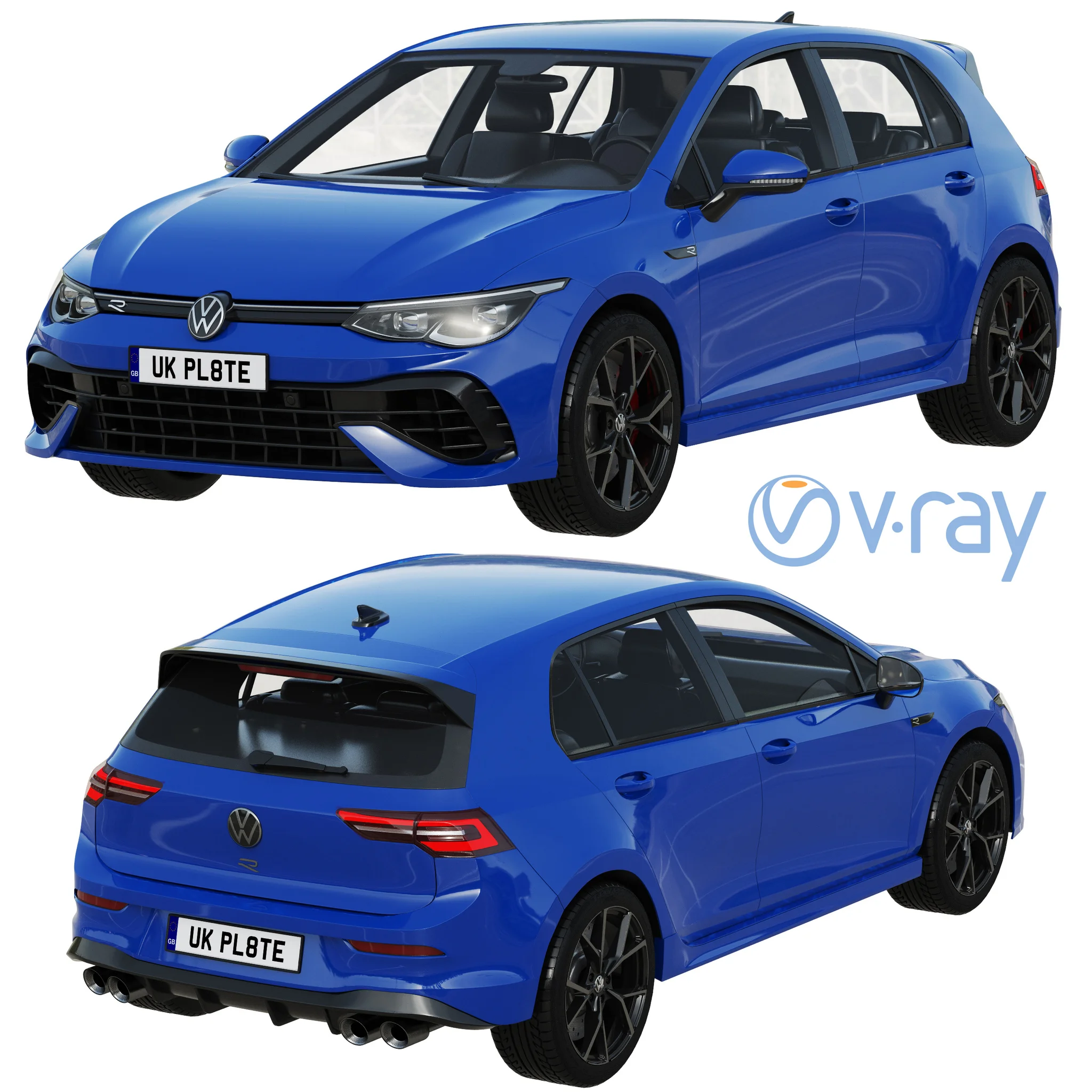 Volkswagen Golf 8 R, 3D model preview 14