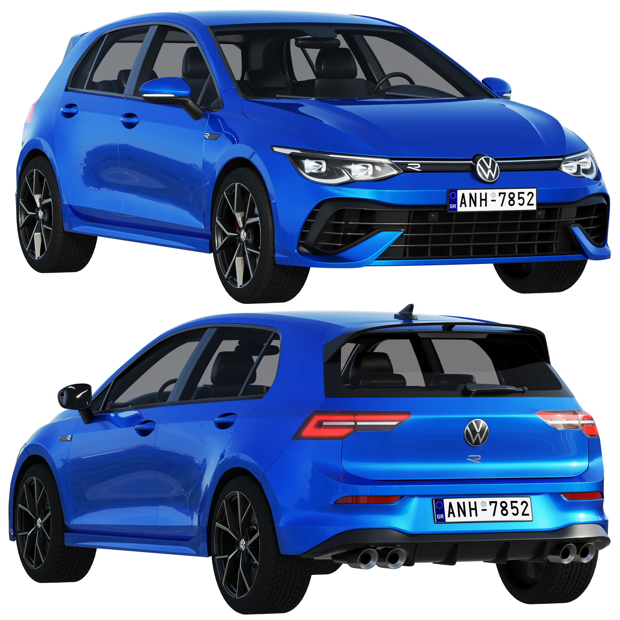 Volkswagen Golf 8 R, 3D model preview 16