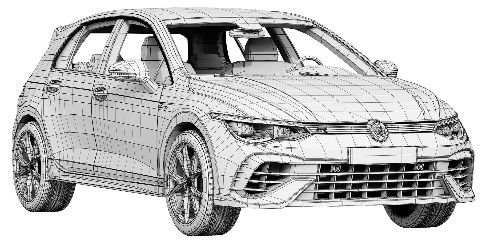 Volkswagen Golf 8 R, 3D model preview 17