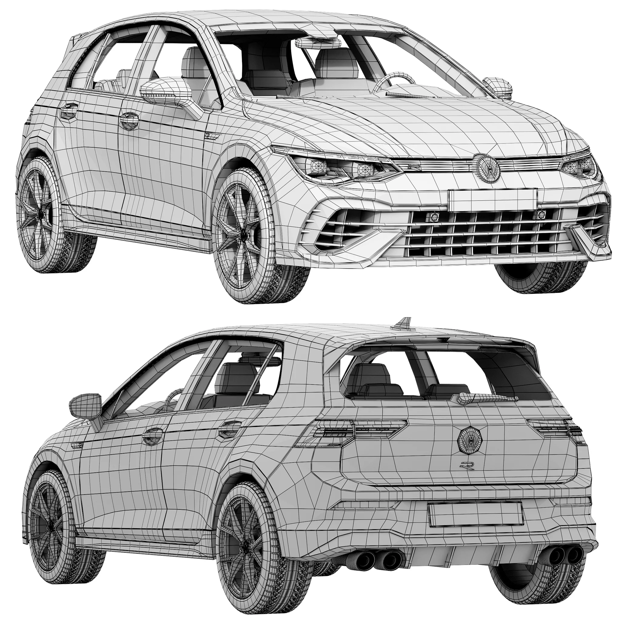 Volkswagen Golf 8 R, 3D model preview 18