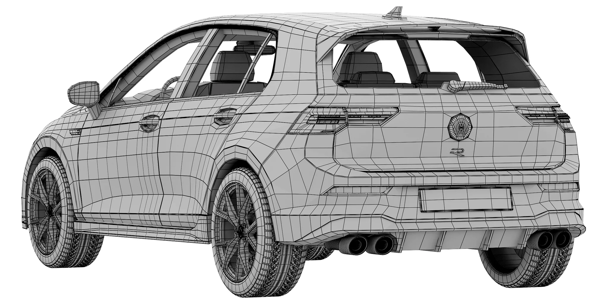 Volkswagen Golf 8 R, 3D model preview 22