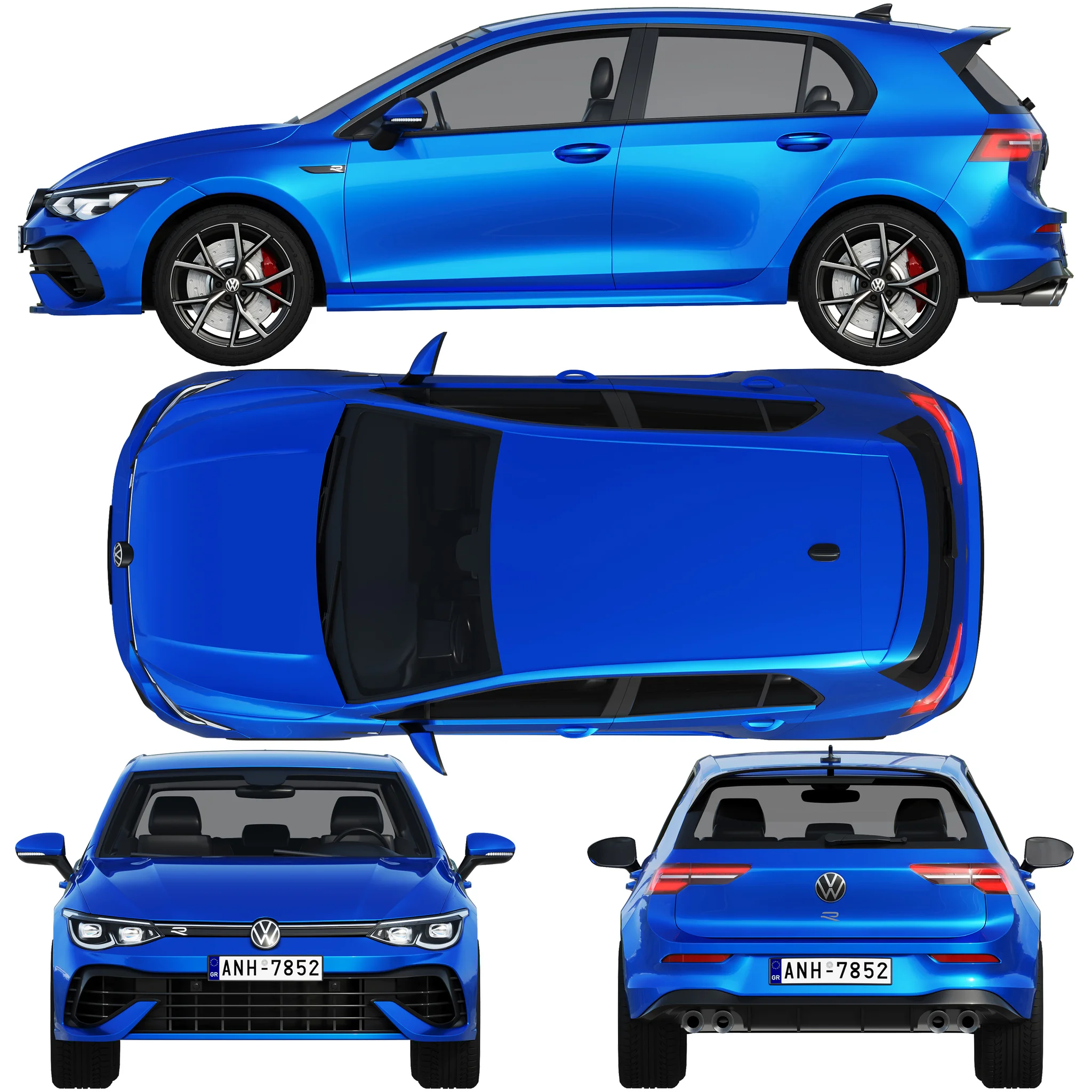 Volkswagen Golf 8 R, 3D model preview 27