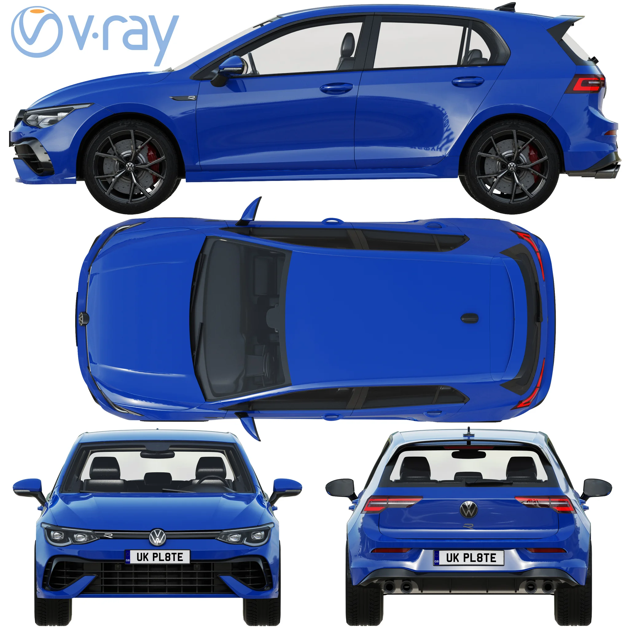 Volkswagen Golf 8 R, 3D model preview 29