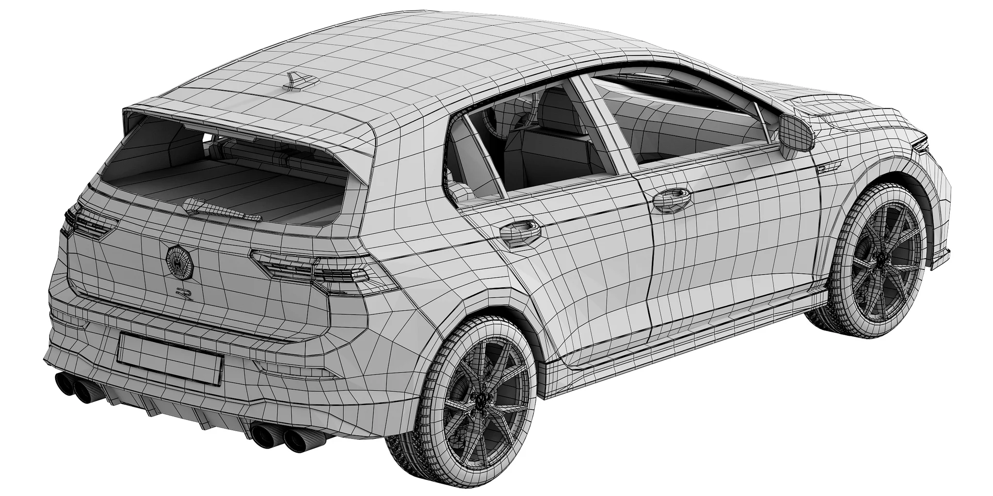 Volkswagen Golf 8 R, 3D model preview 35